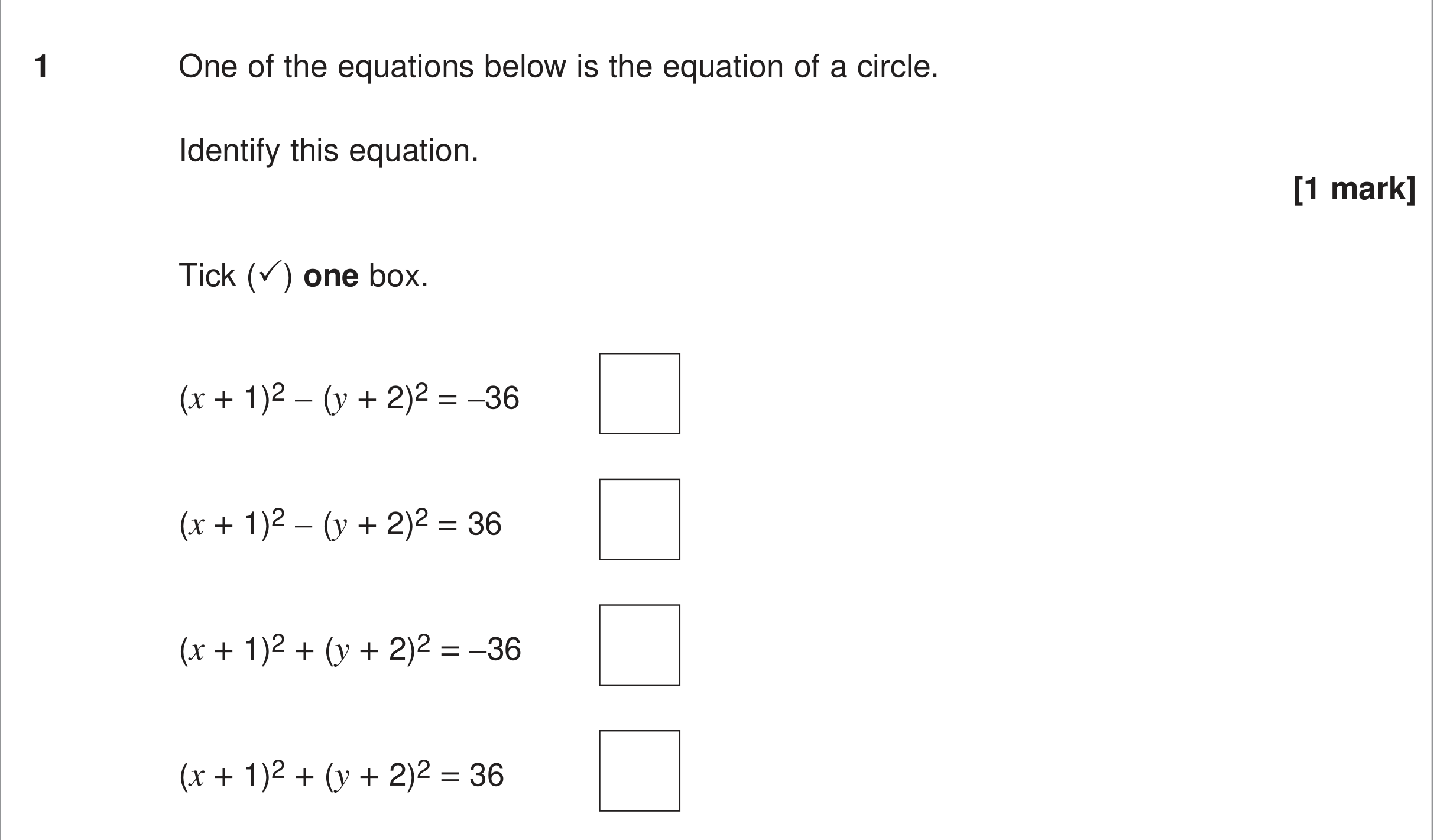 Question 1 — Circles — AQA June 2024
