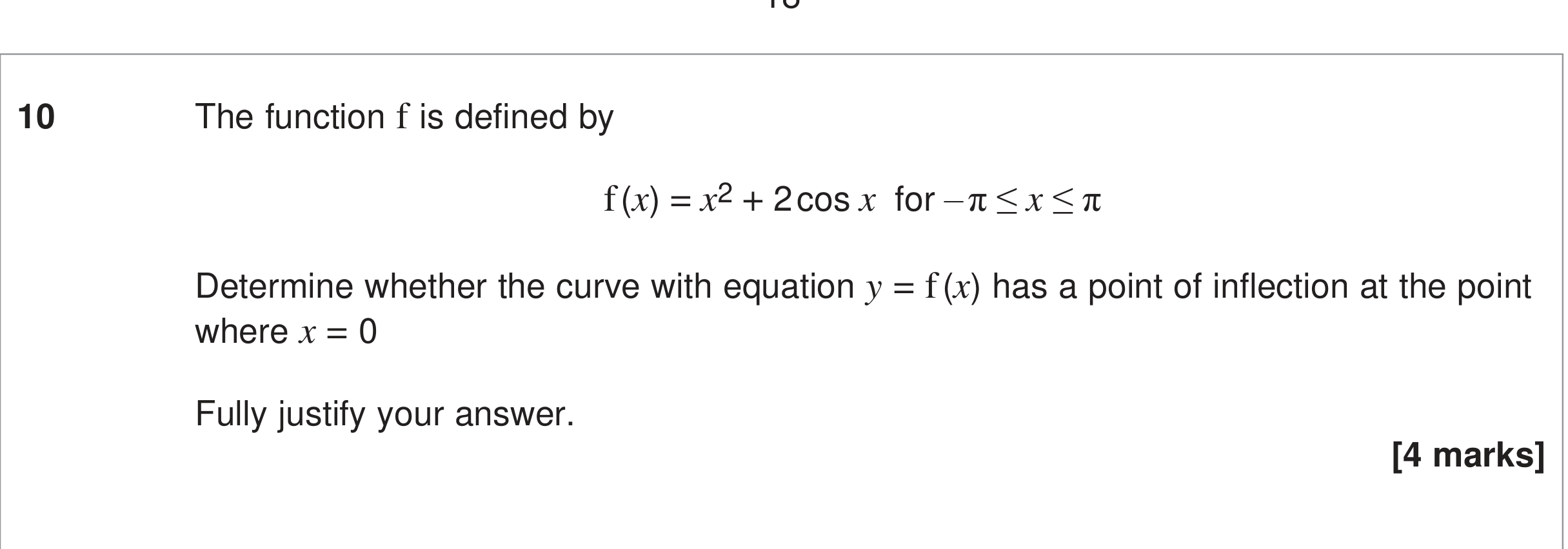Question 10 — Differentiation — AQA June 2024