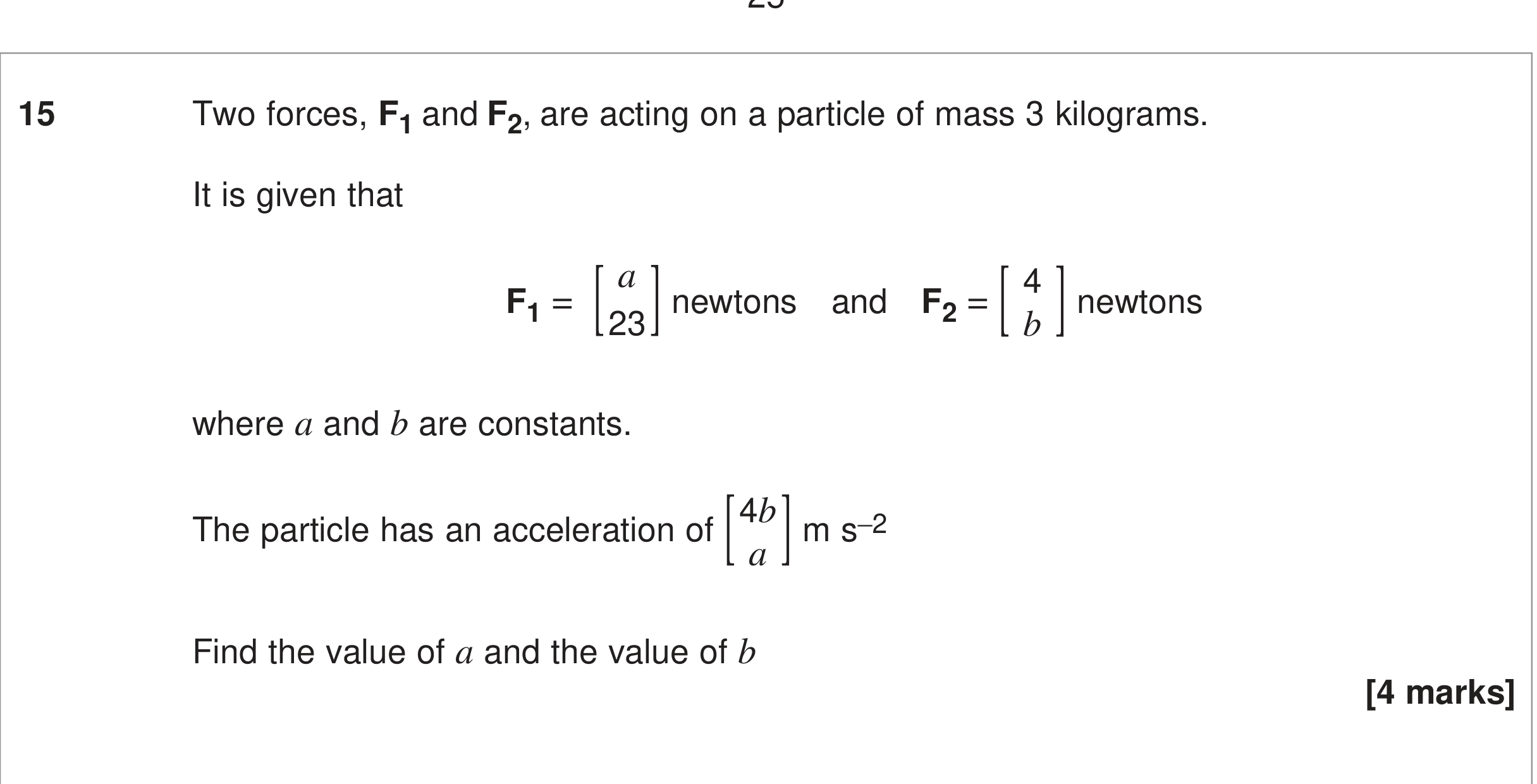 Question 15 — Forces 2d — AQA June 2024