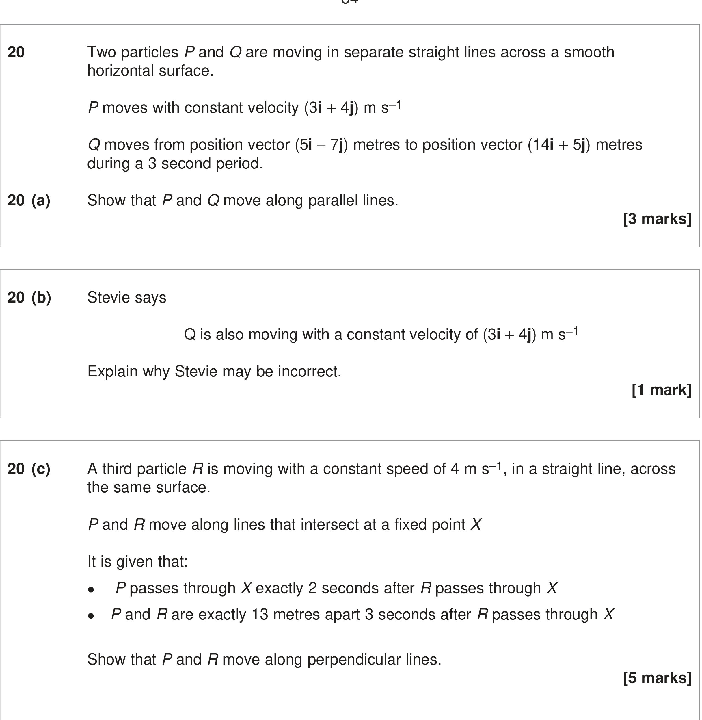 Question 20 — Constant Acceleration 2d — AQA June 2024