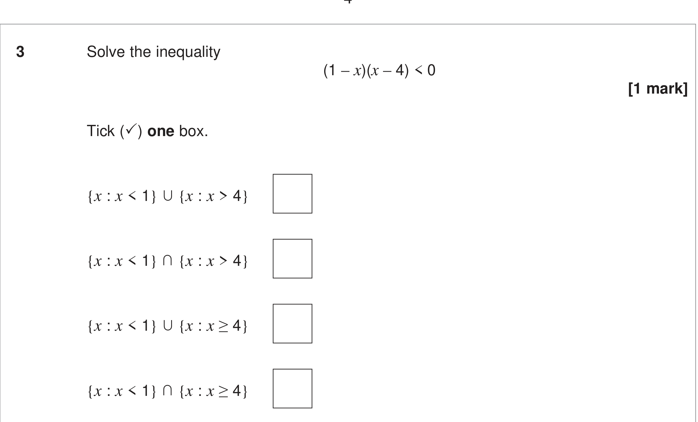 Question 3 — Inequalities — AQA June 2024