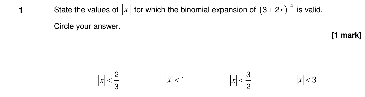 Question 1 — Binomial Expansion — AQA Specimen