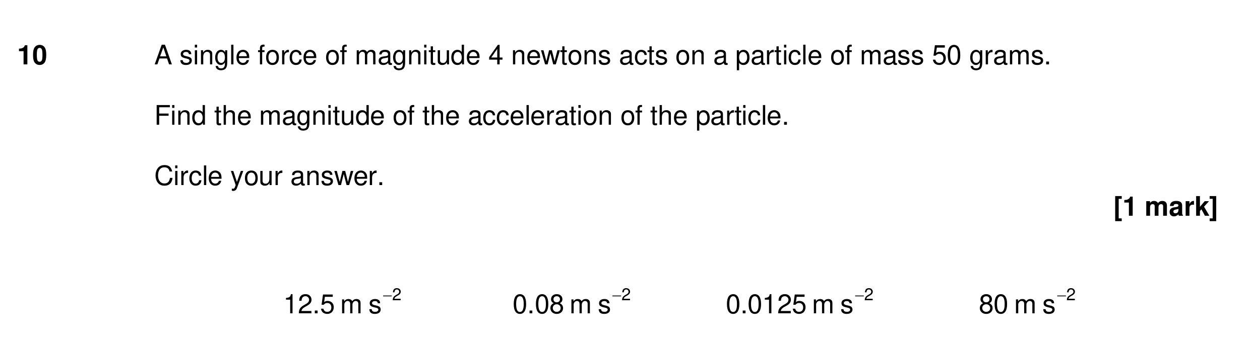 Question 10 — Forces and Friction — AQA Specimen