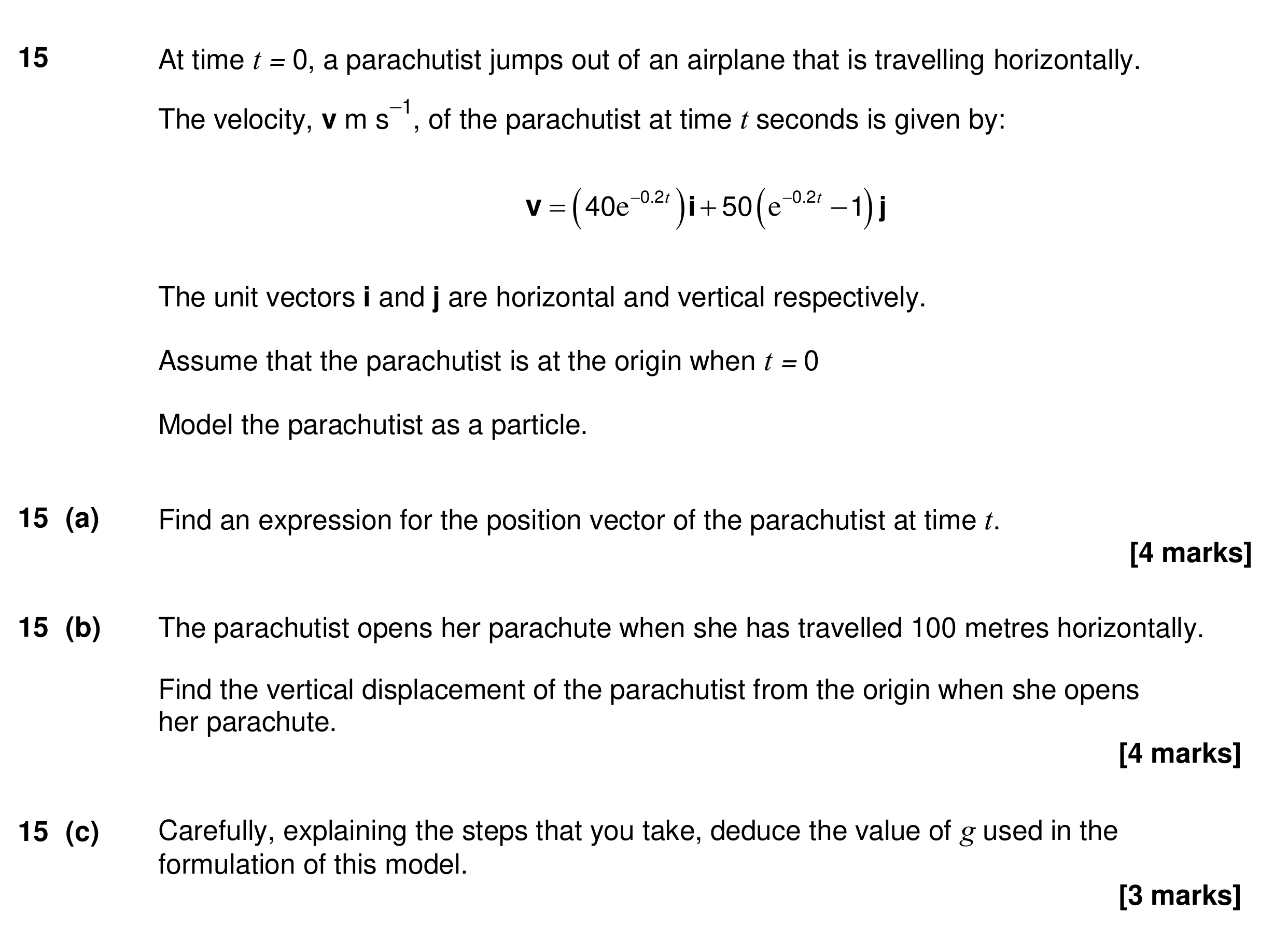 Question 15 — Variable Acceleration 2d — AQA Specimen