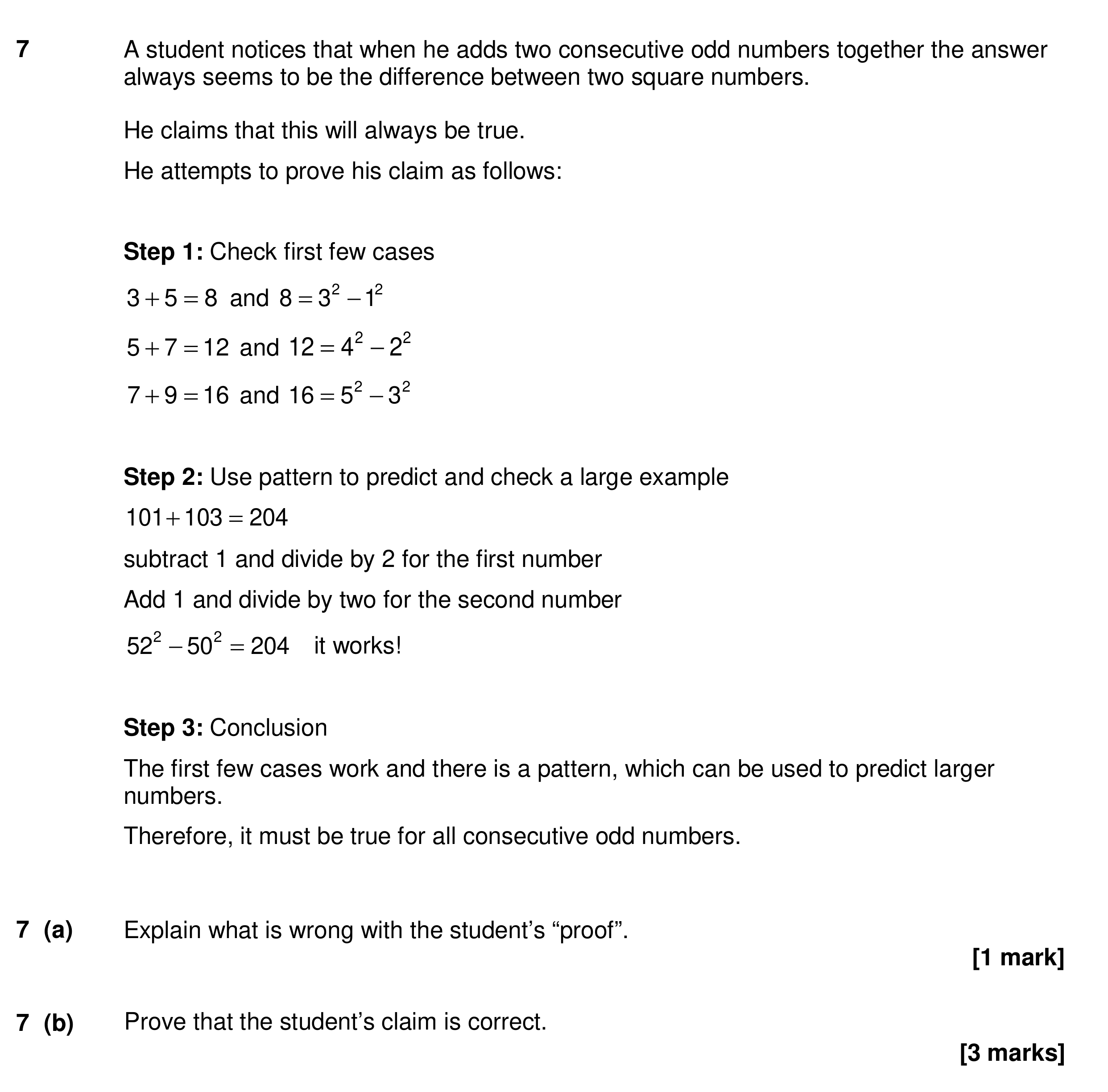 Question 7 — Proof — AQA Specimen