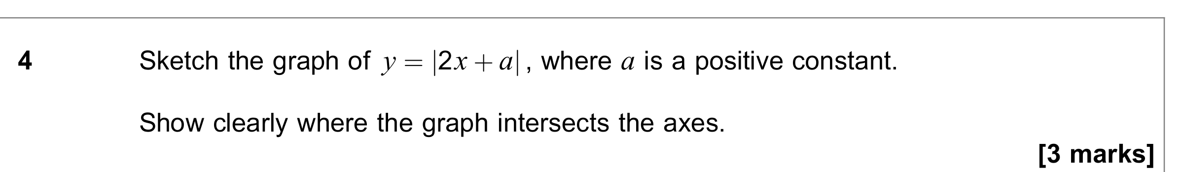 Question 4 — Modulus Function — AQA June 2018