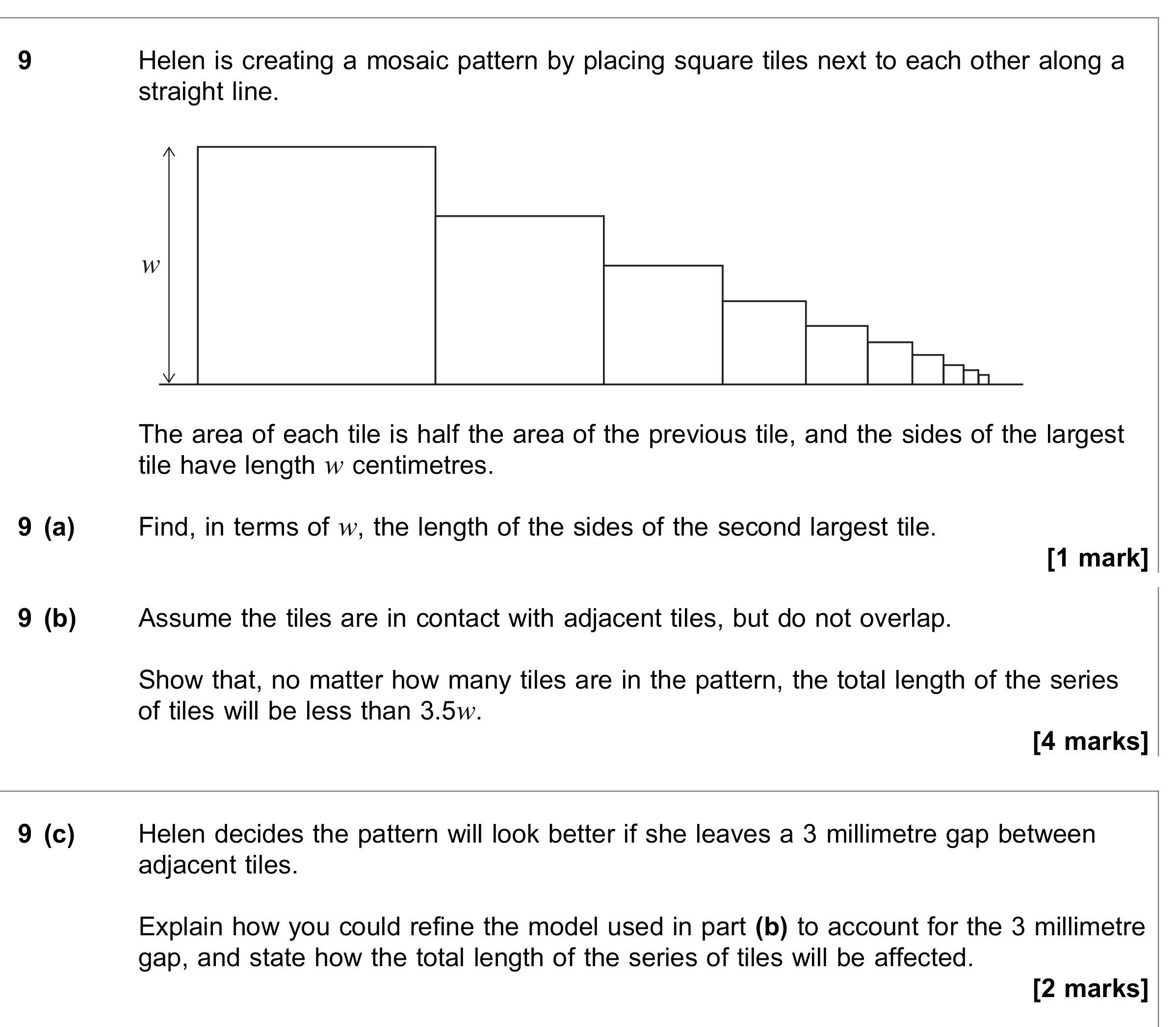 Question 9 — Geometric Sequences and Series — AQA June 2018
