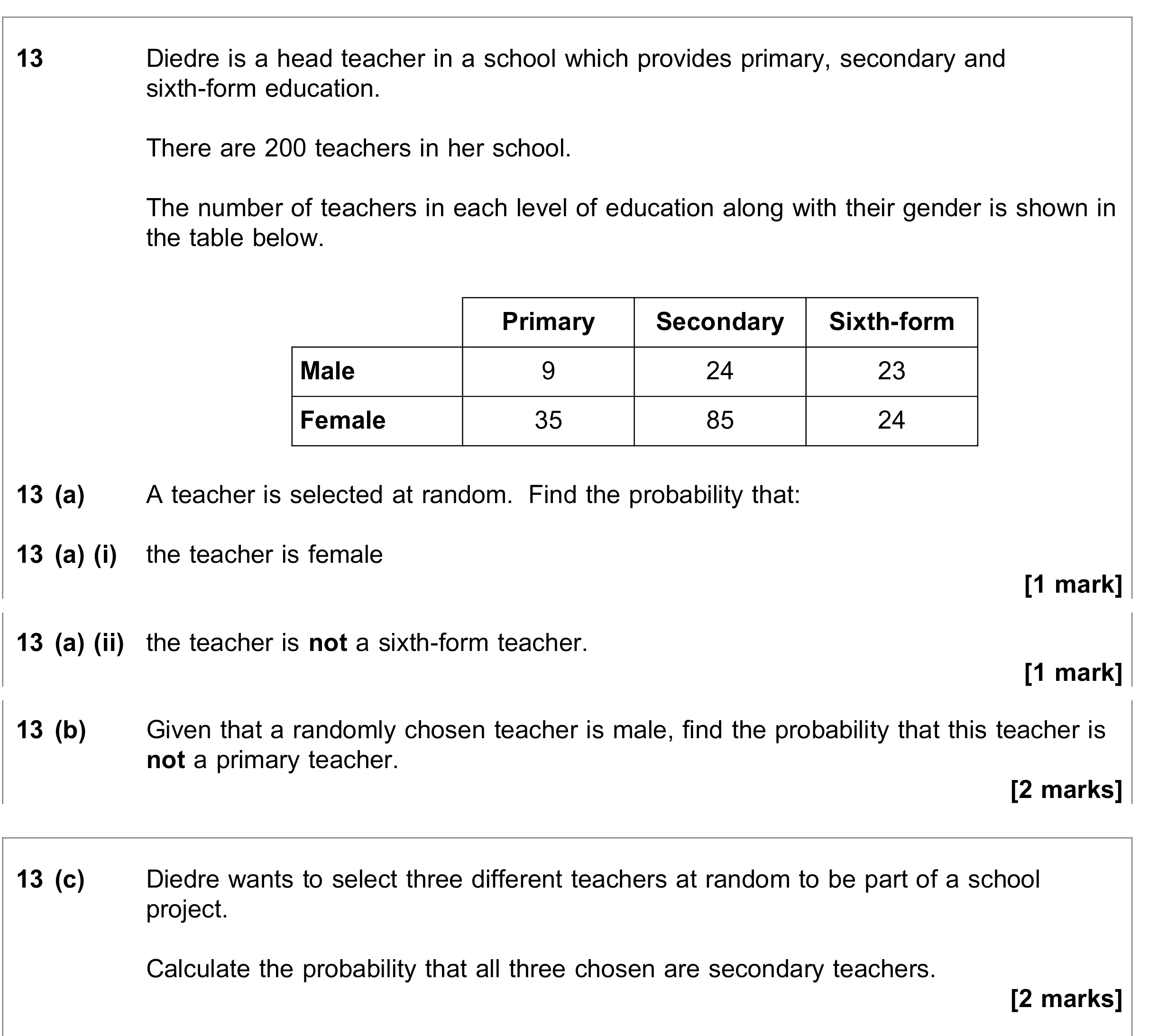 Question 13 — Probability — AQA June 2020
