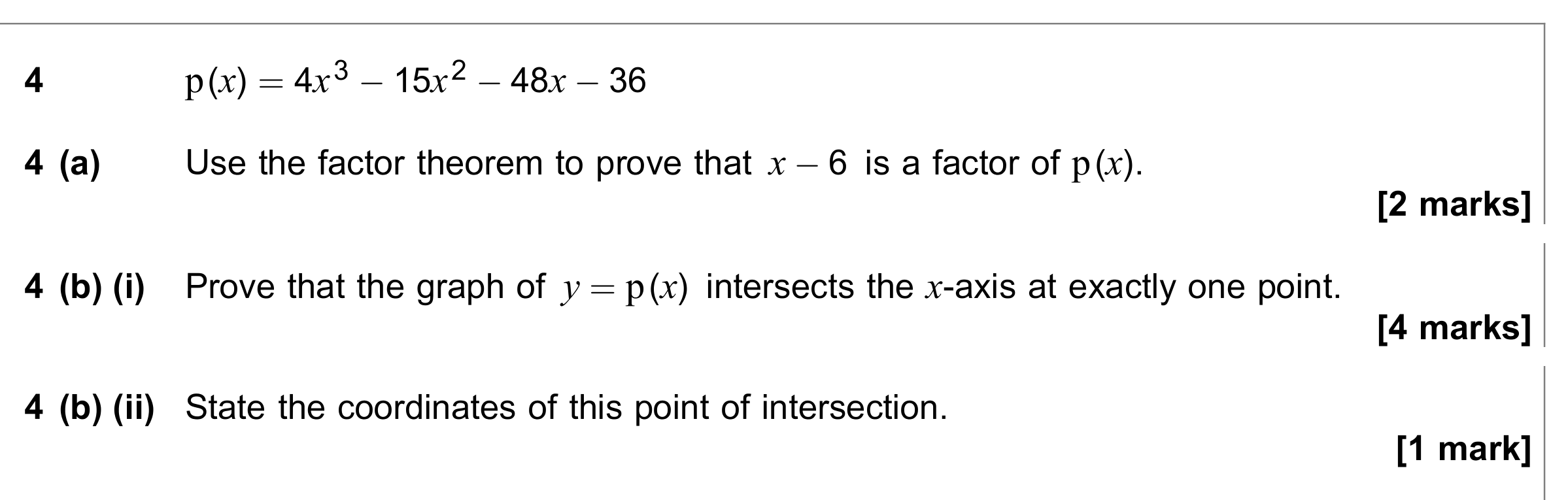 Question 4 — Factor Theorem — AQA June 2020