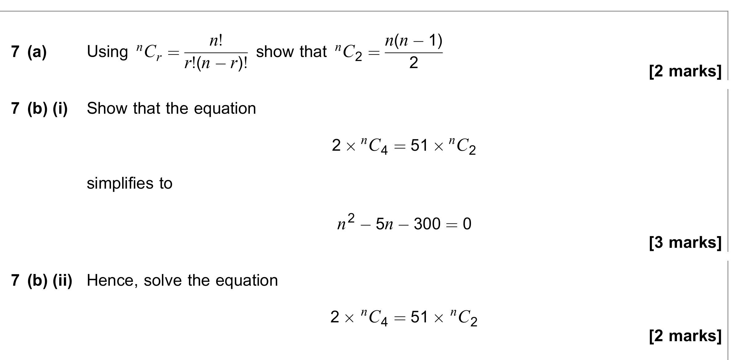 Question 7 — Binomial Expansion, Other — AQA June 2020