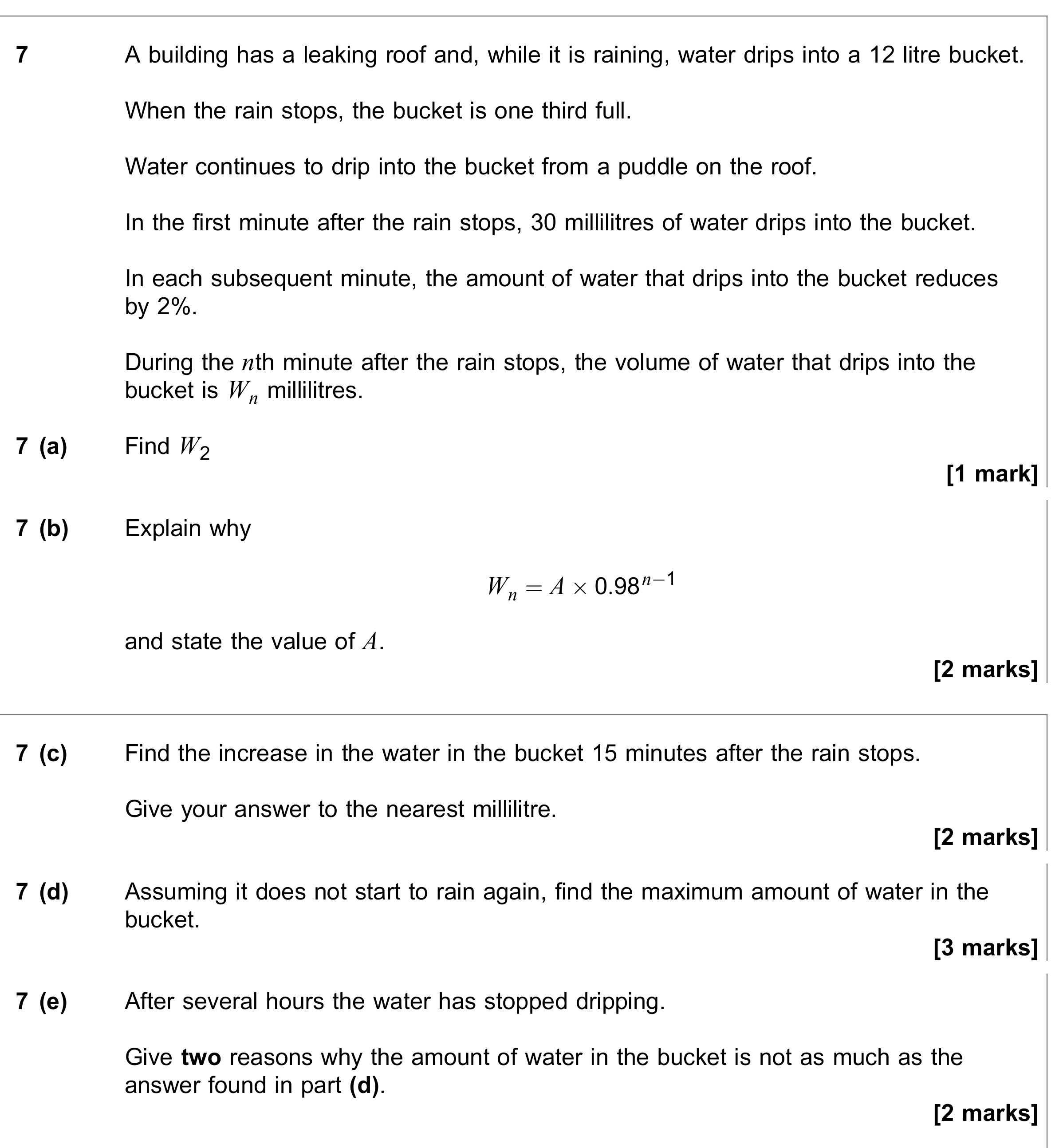 Question 7 — Geometric Sequences and Series — AQA June 2021