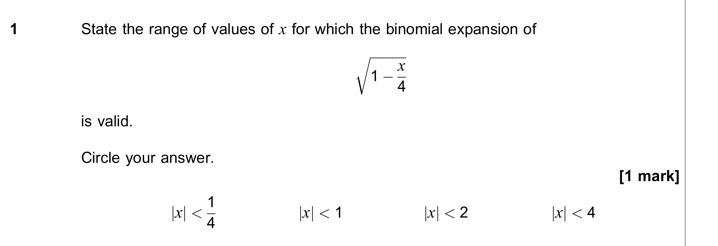 Question 1 — Binomial Expansion — AQA June 2022