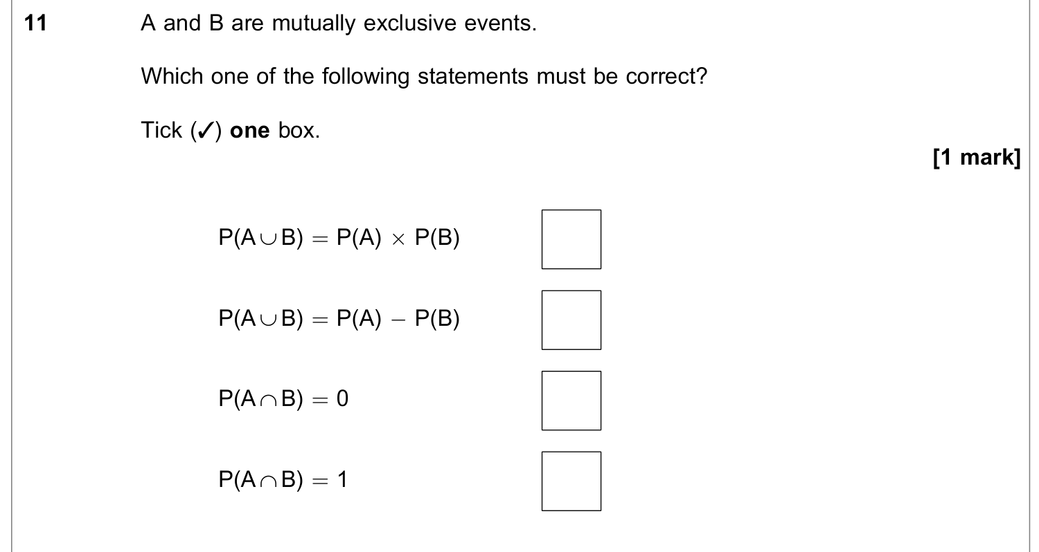 Question 11 — Probability — AQA June 2023