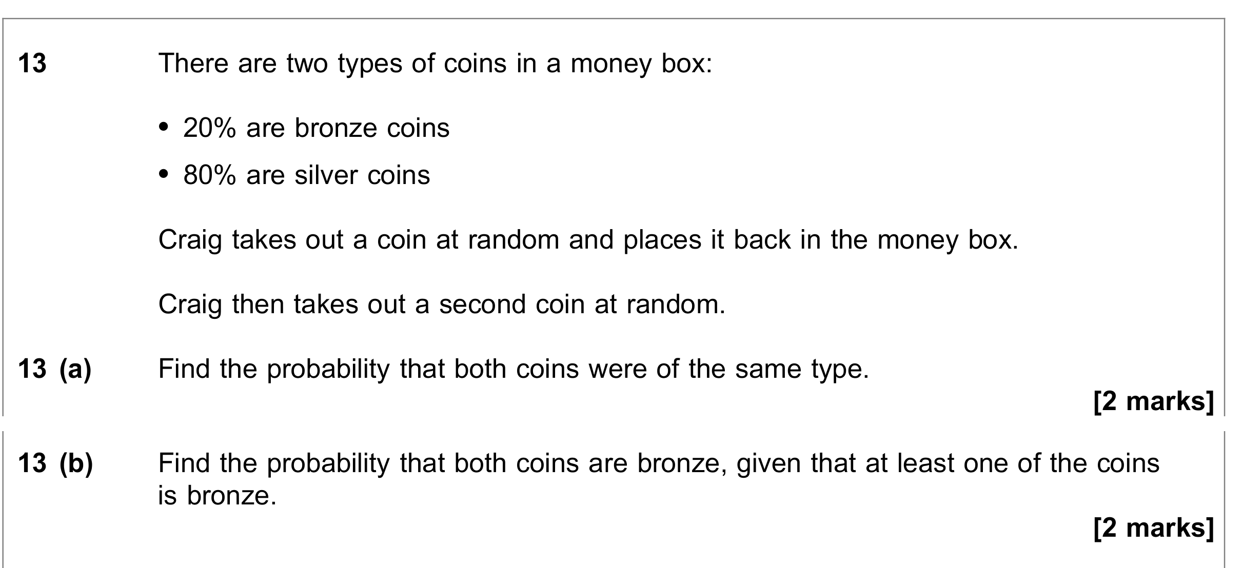 Question 13 — Tree Diagram, Probability — AQA June 2023