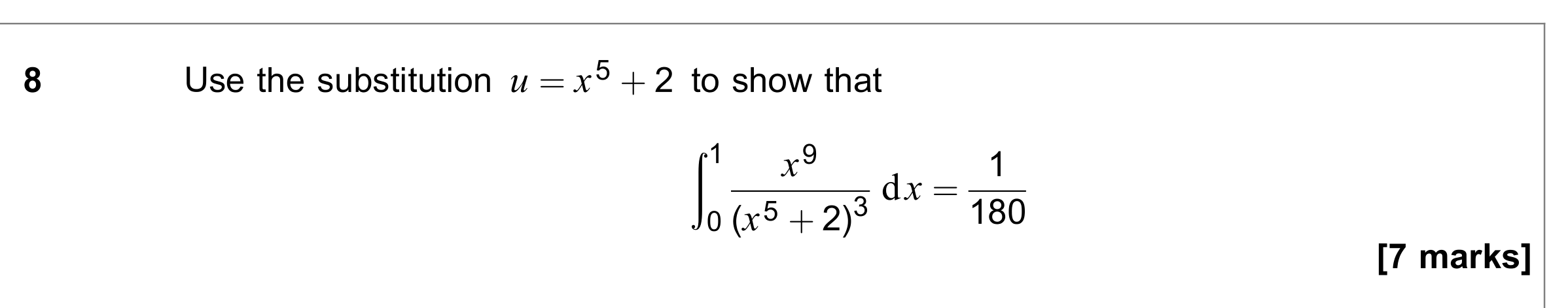 Question 8 — Integration — AQA June 2023
