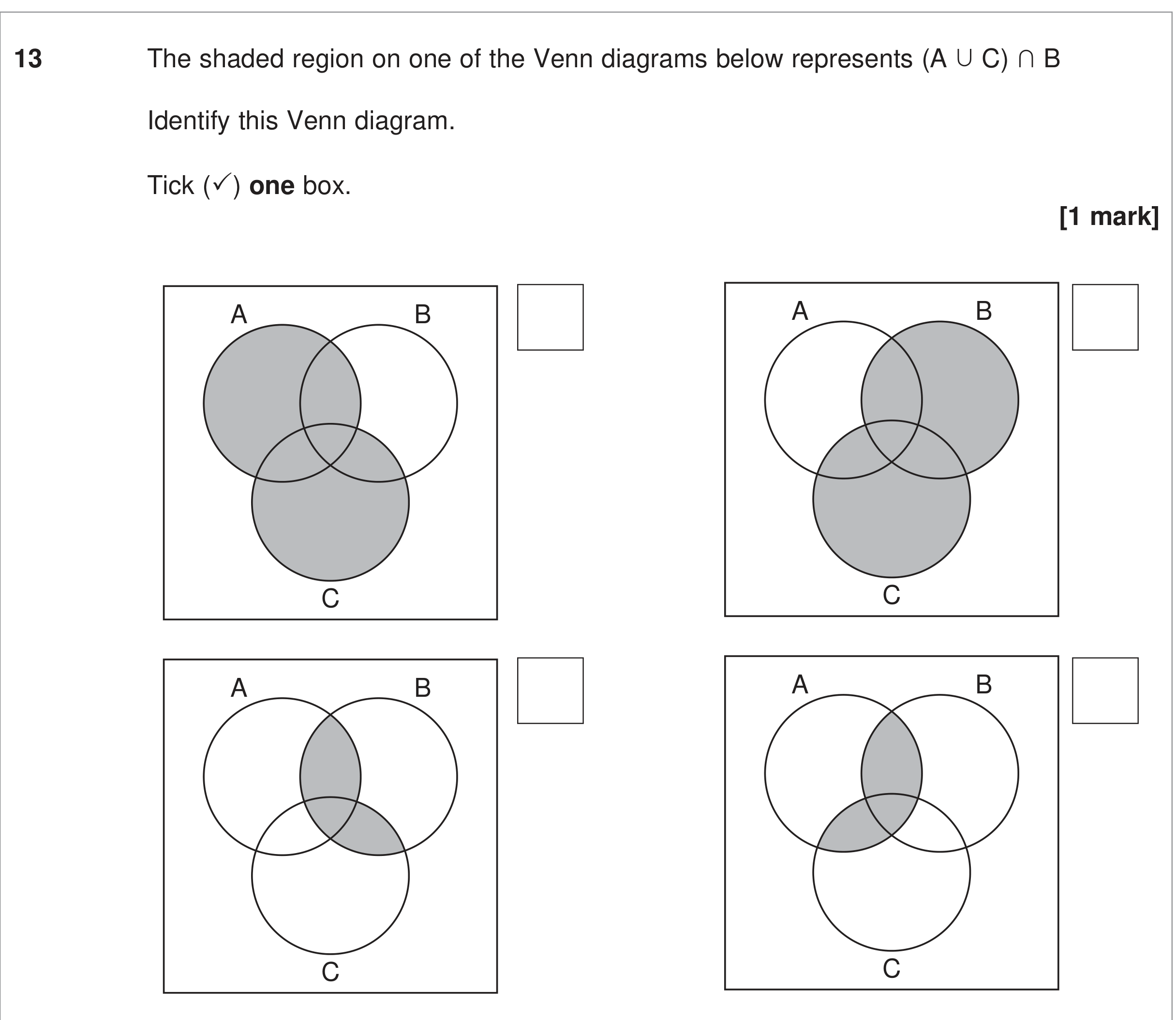 Question 13 — Venn Diagram — AQA June 2024