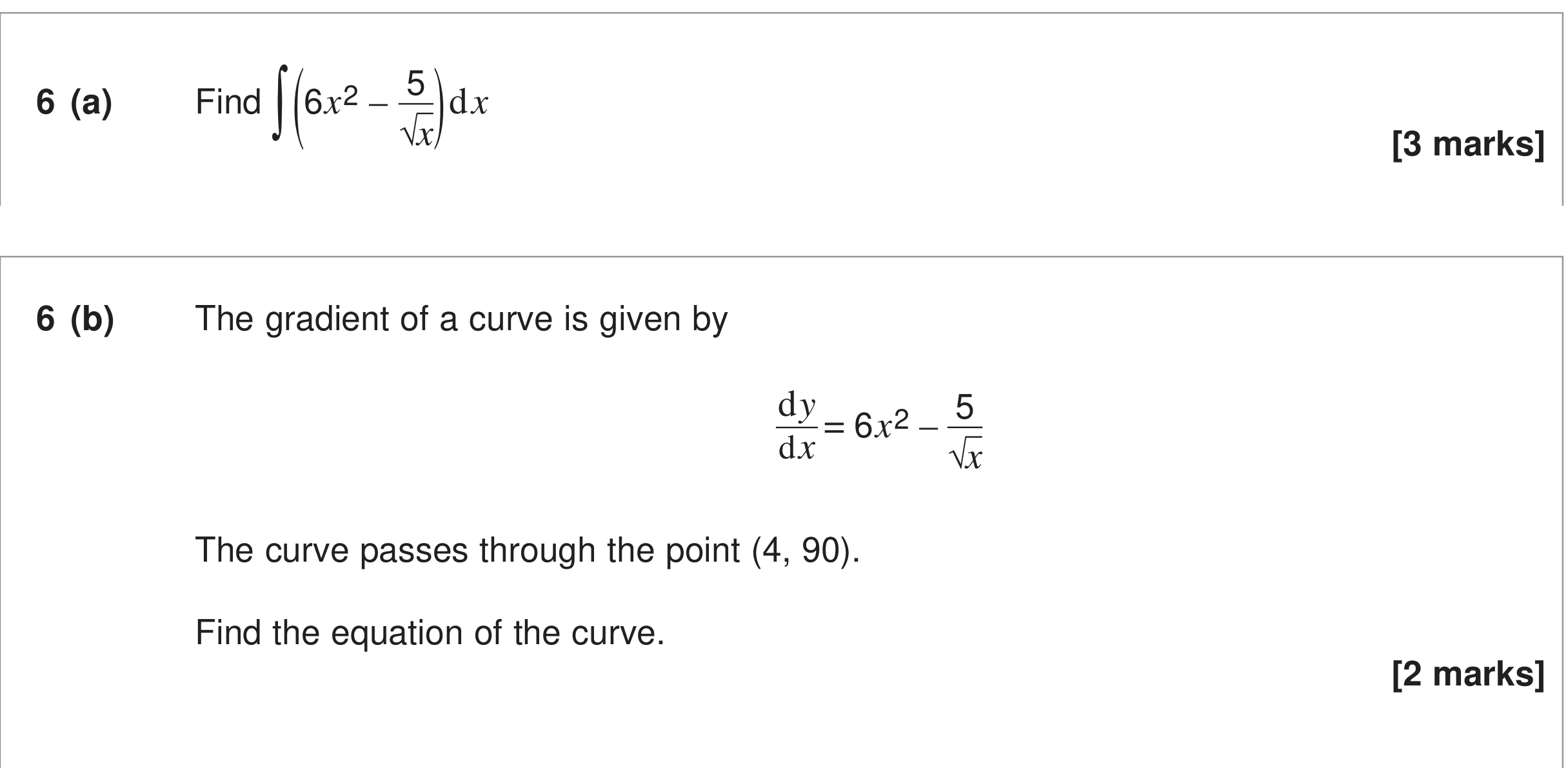Question 6 — Integration — AQA June 2024
