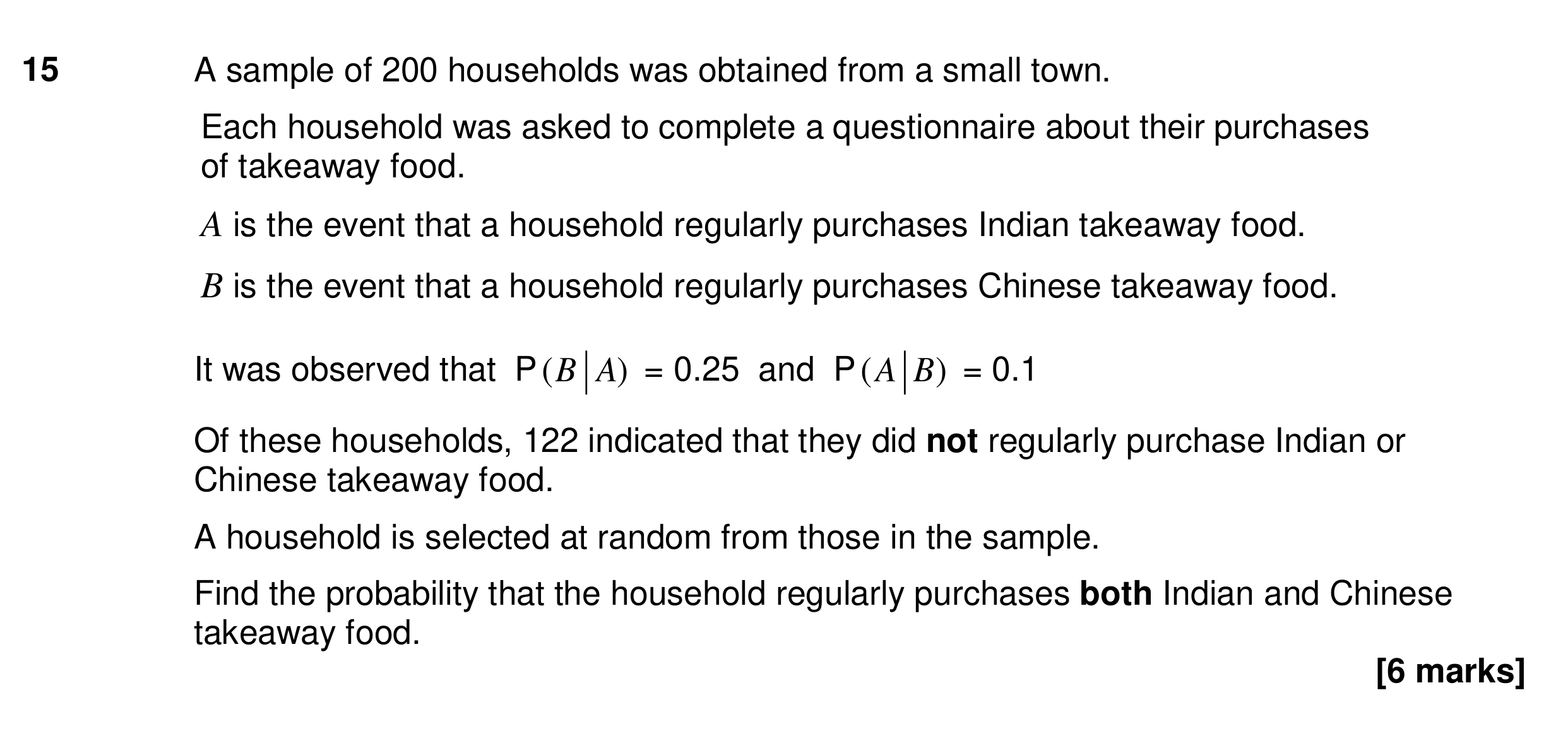 Question 15 — Probability — AQA Specimen