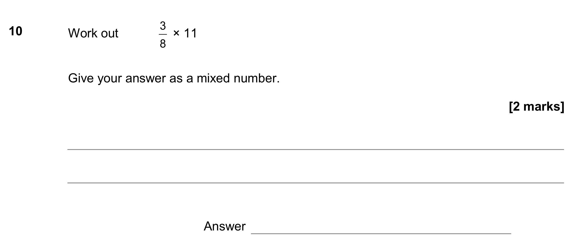 Question 10 — Fractions — AQA GCSE June 2017