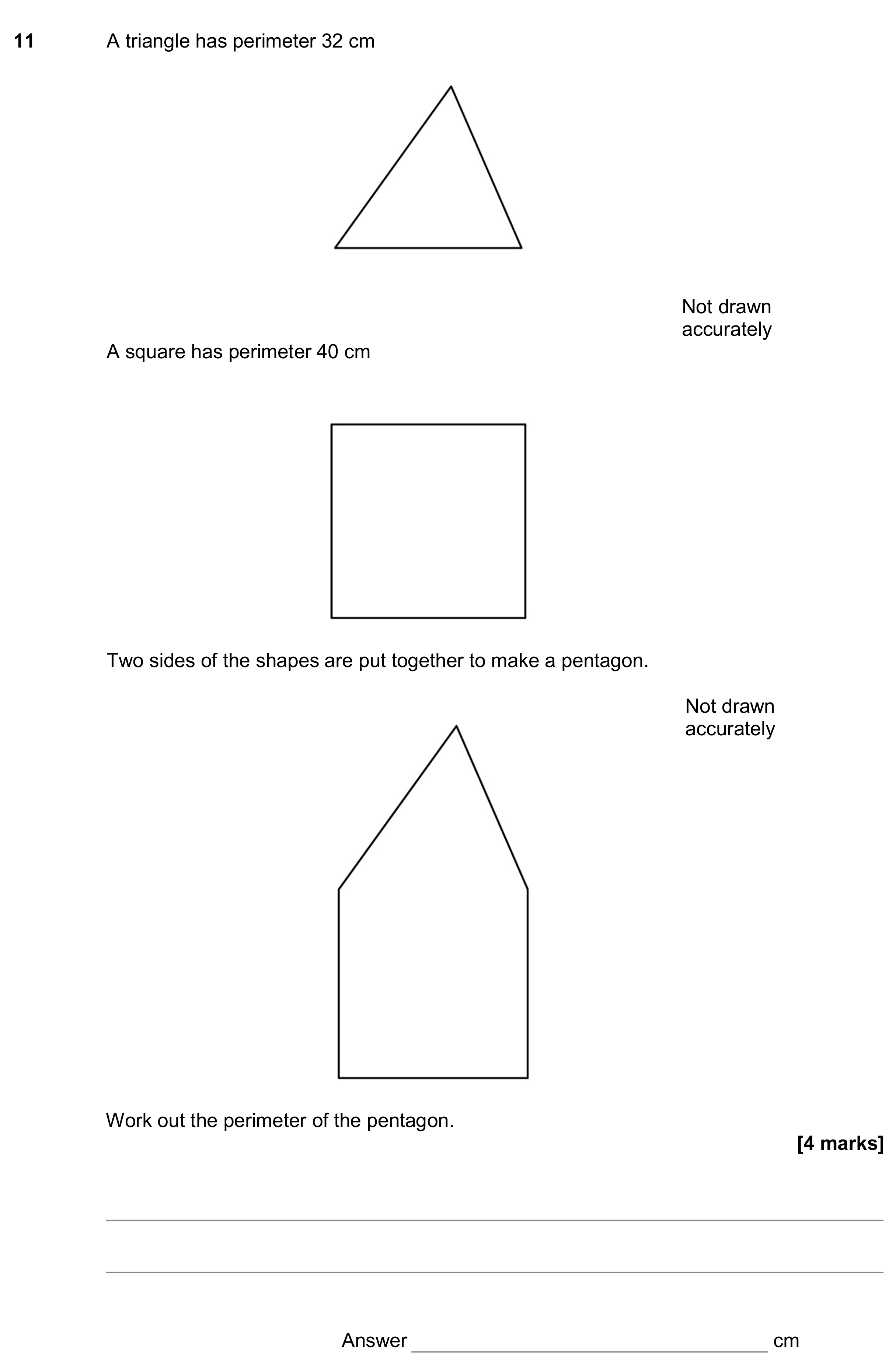 Question 11 — Perimeter and Area — AQA GCSE June 2017
