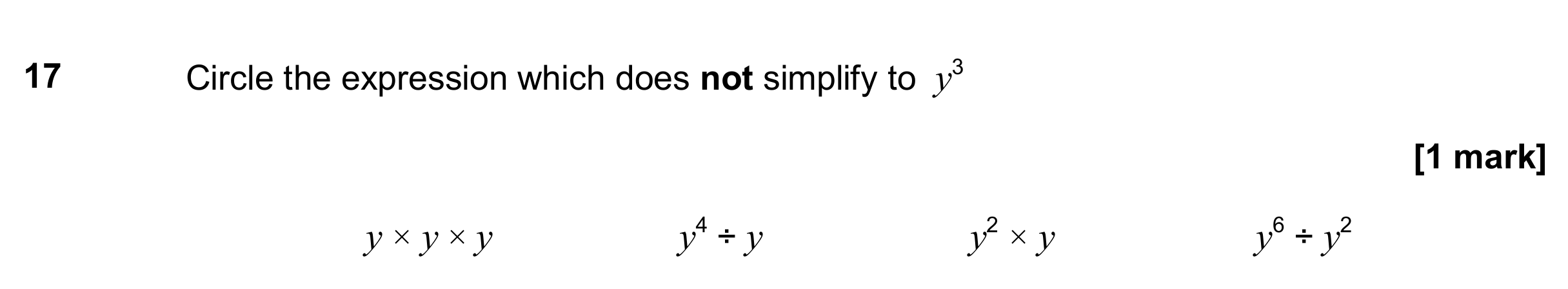 Question 17 — Powers — AQA GCSE June 2017
