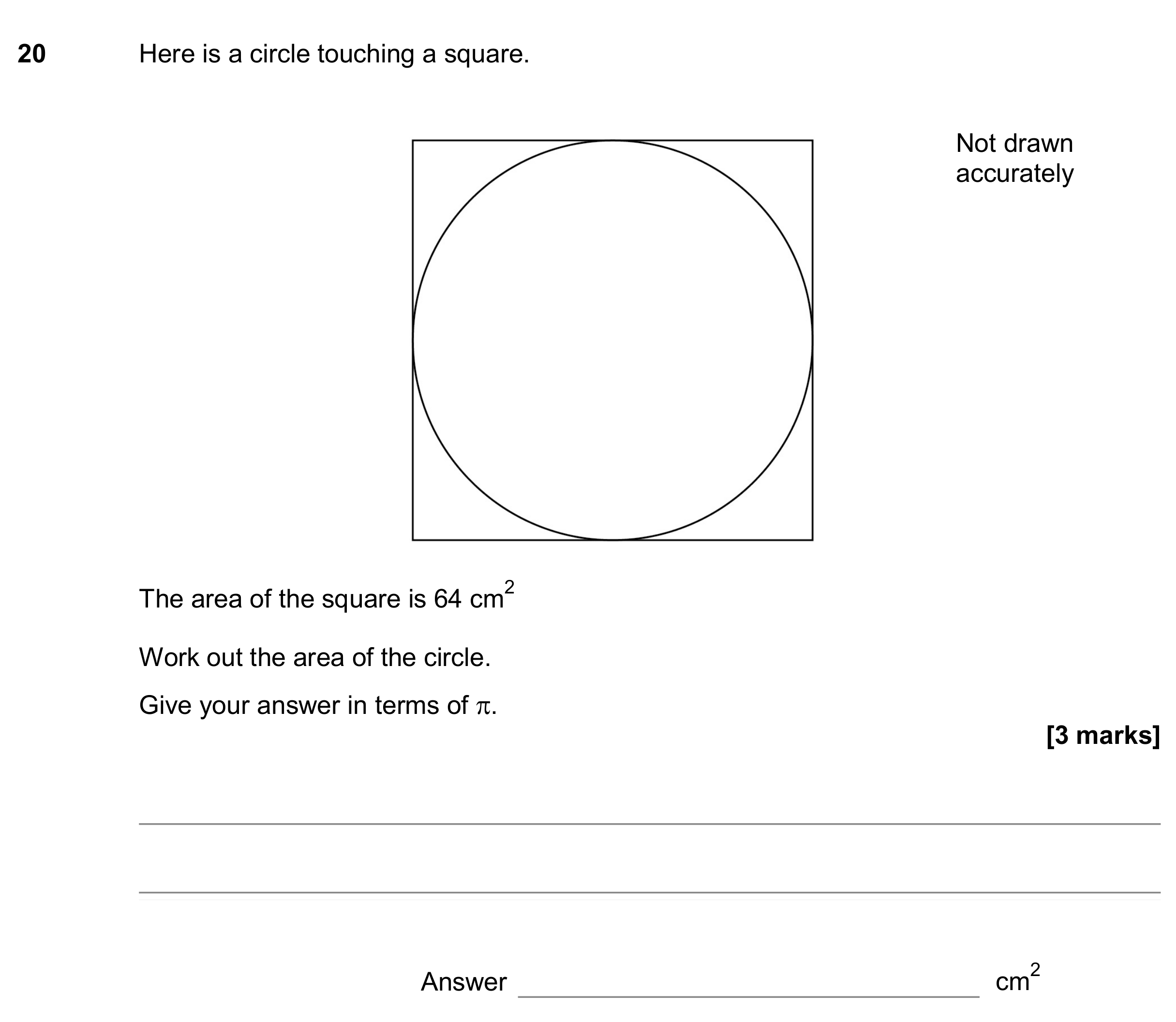 Question 20 — Perimeter and Area — AQA GCSE June 2017