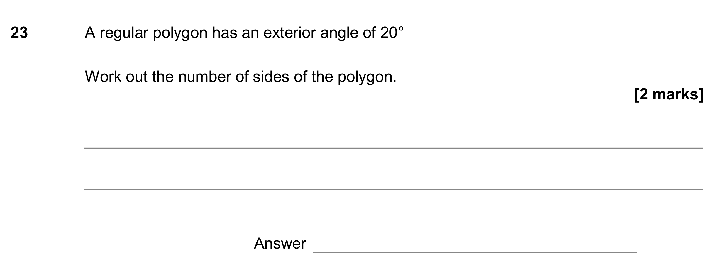 Question 23 — Angles — AQA GCSE June 2017