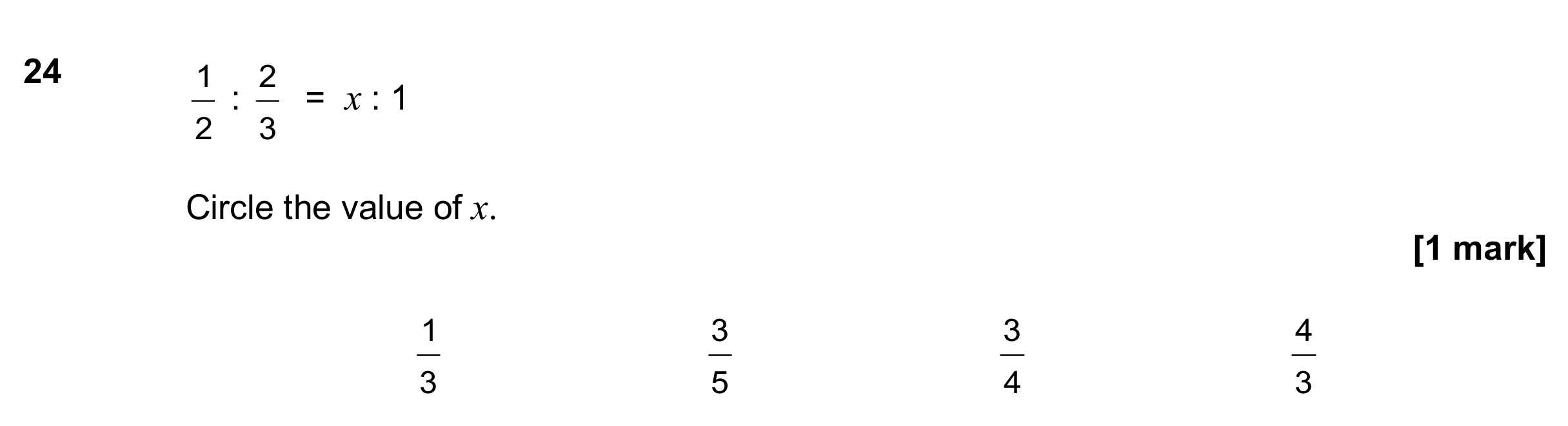 Question 24 — Ratios — AQA GCSE June 2017