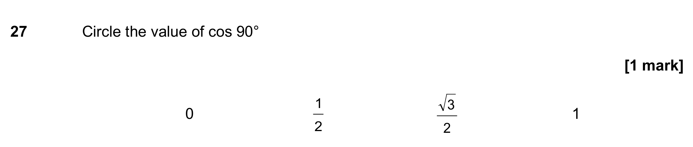 Question 27 — Trigonometry — AQA GCSE June 2017