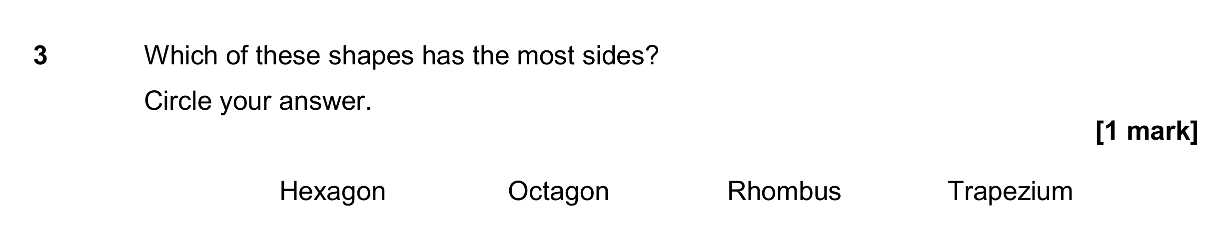 Question 3 — Polygons — AQA GCSE June 2017
