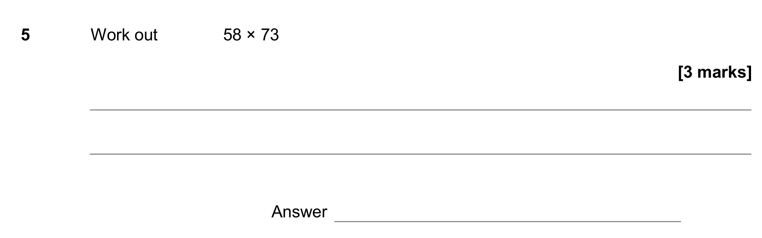 Question 5 — Multiplication — AQA GCSE June 2017