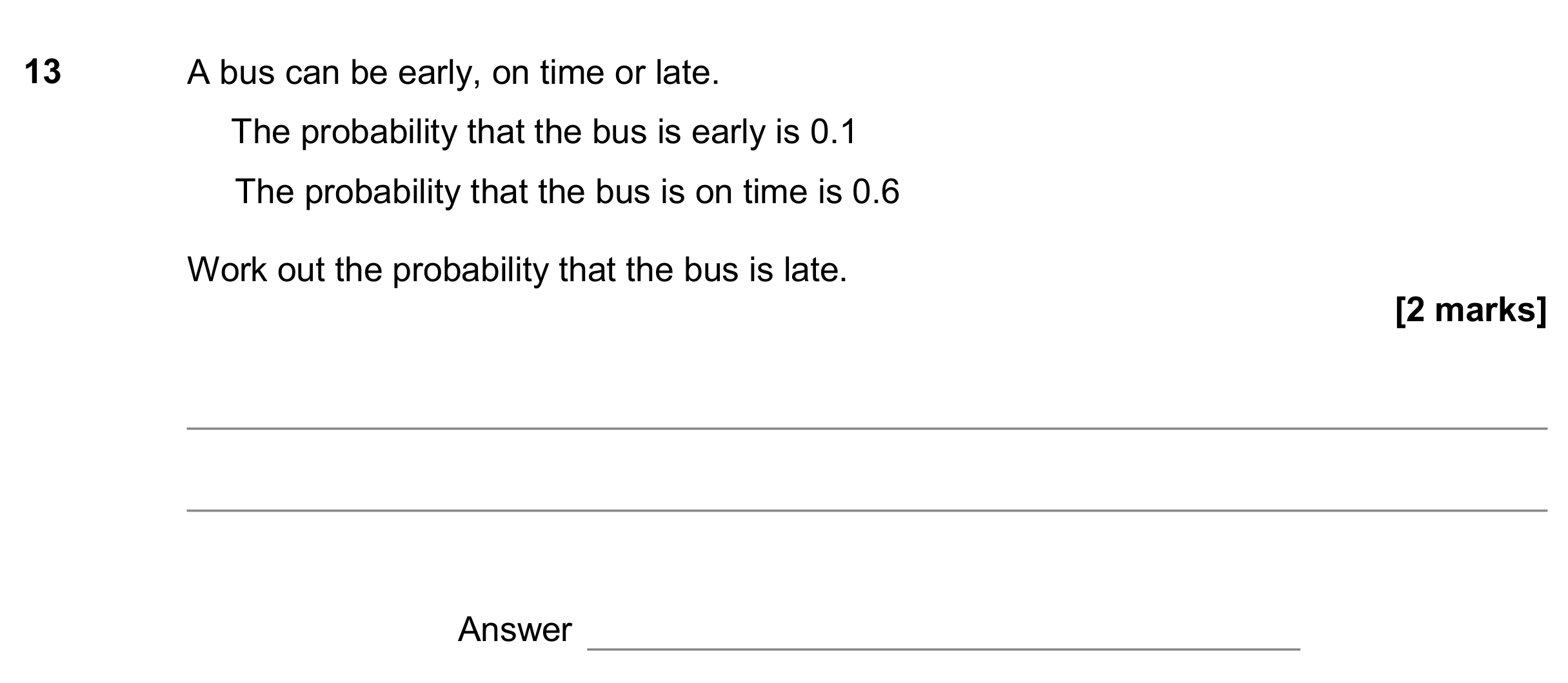 Question 13 — Probability — AQA GCSE November 2017