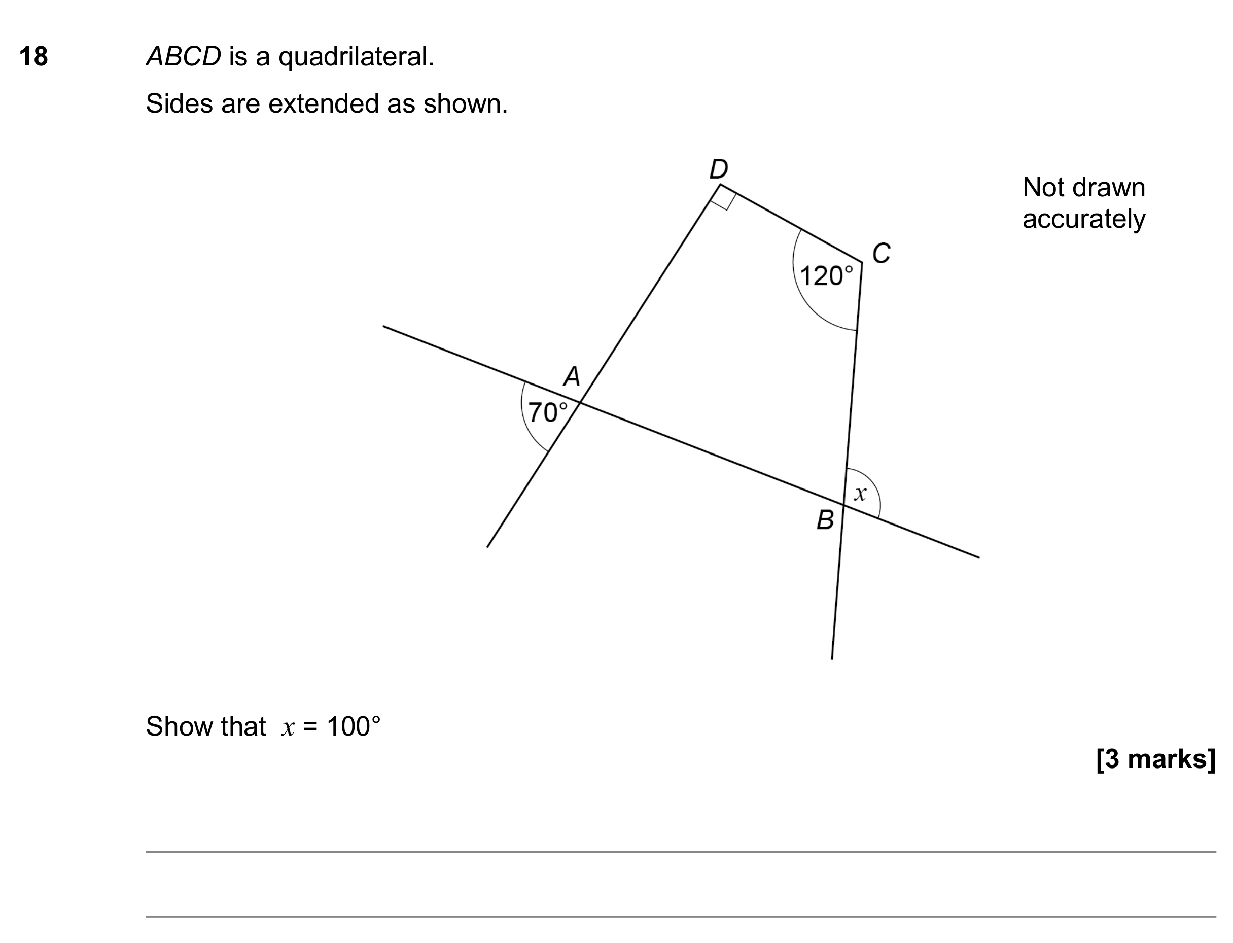Question 18 — Angles — AQA GCSE November 2017