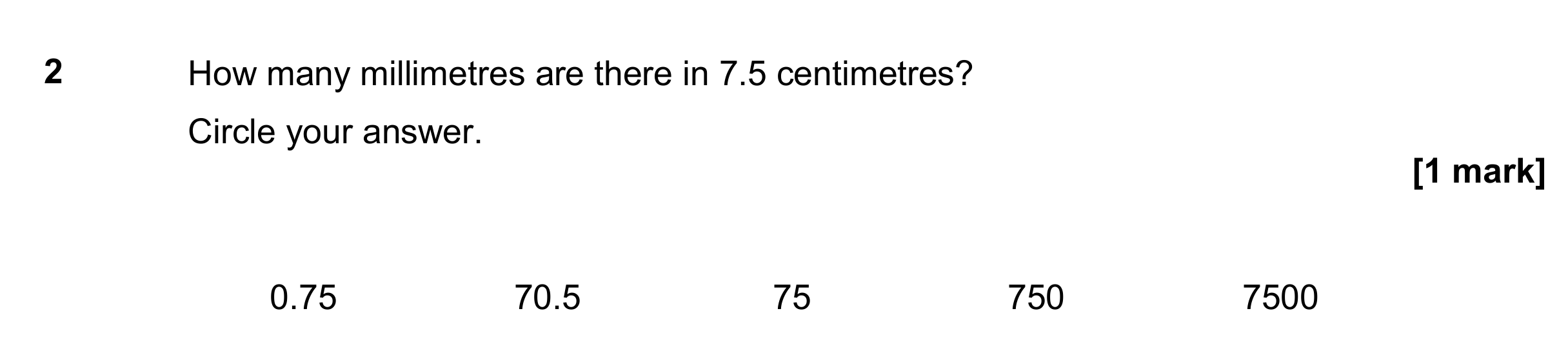 Question 2 — Unit Conversions — AQA GCSE November 2017