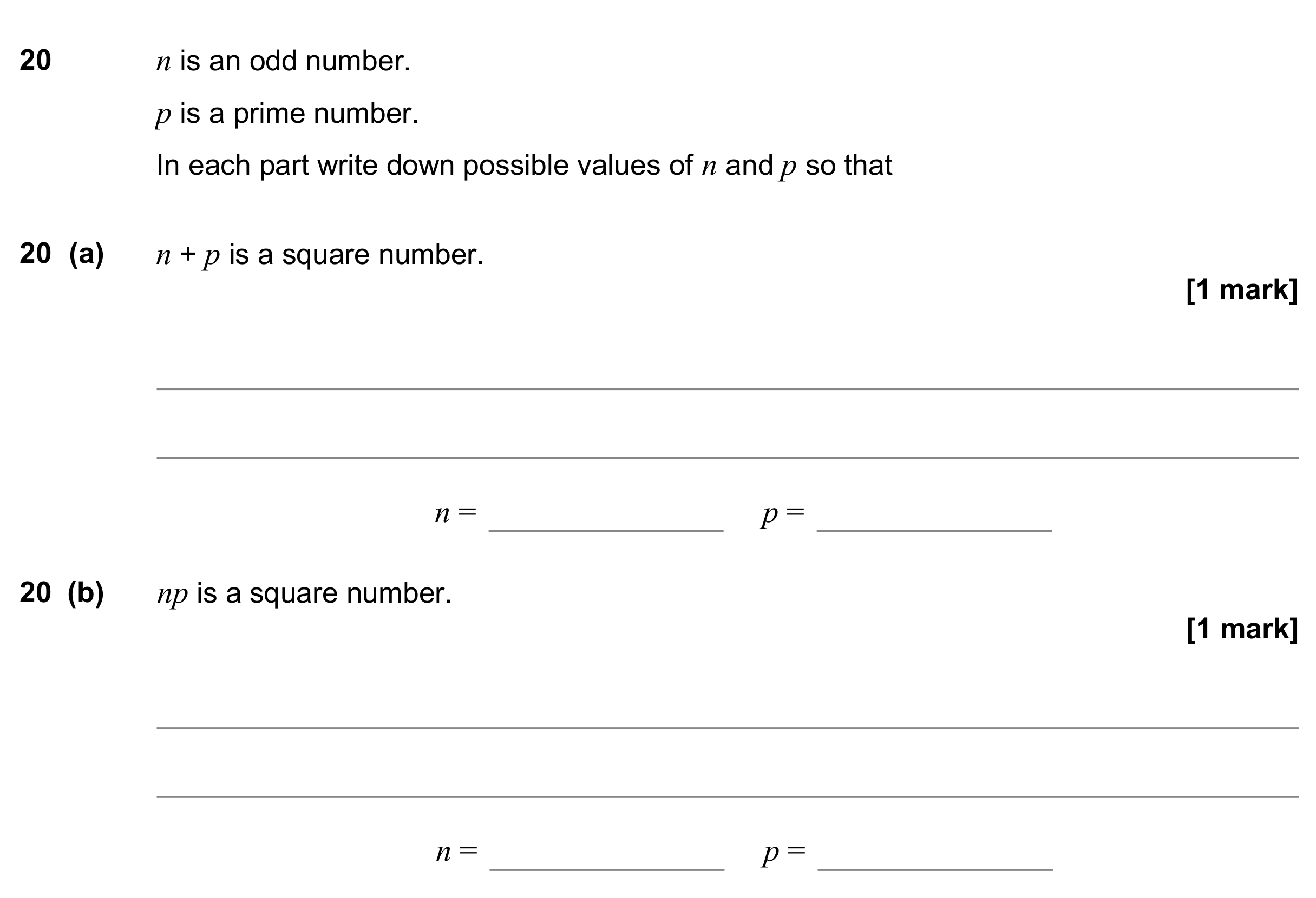 Question 20 — Numbers — AQA GCSE November 2017