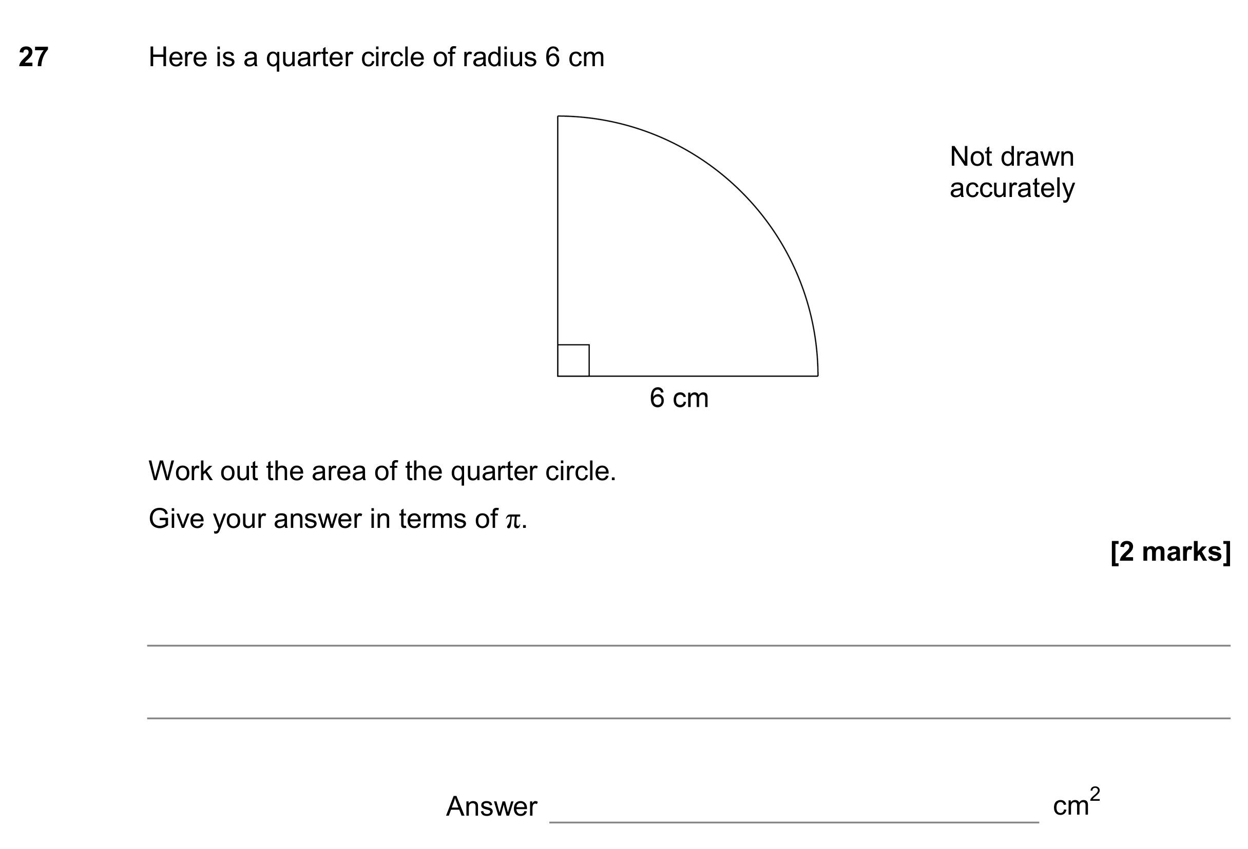 Question 27 — Circles — AQA GCSE November 2017