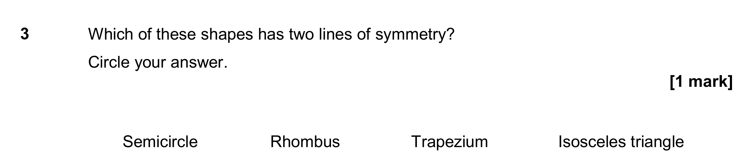 Question 3 — Symmetry — AQA GCSE November 2017