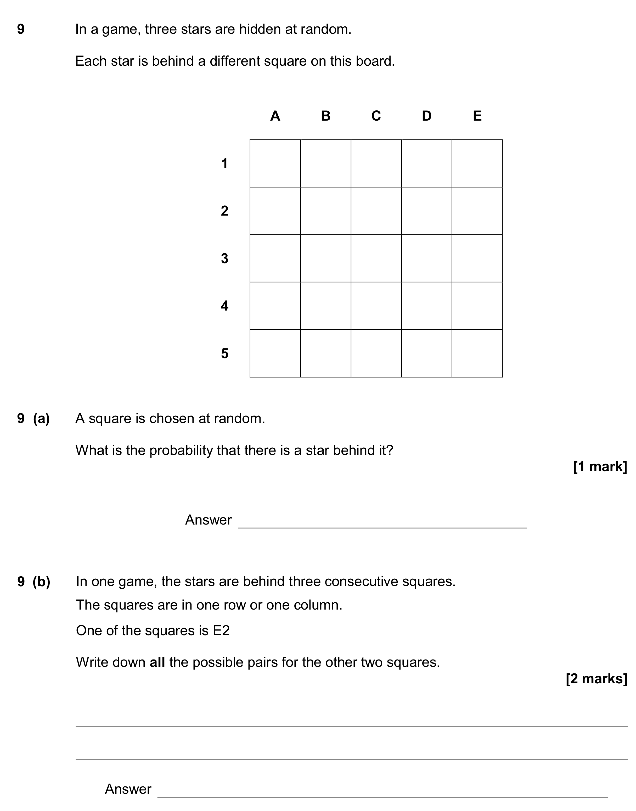 Question 9 — Probability — AQA GCSE November 2017