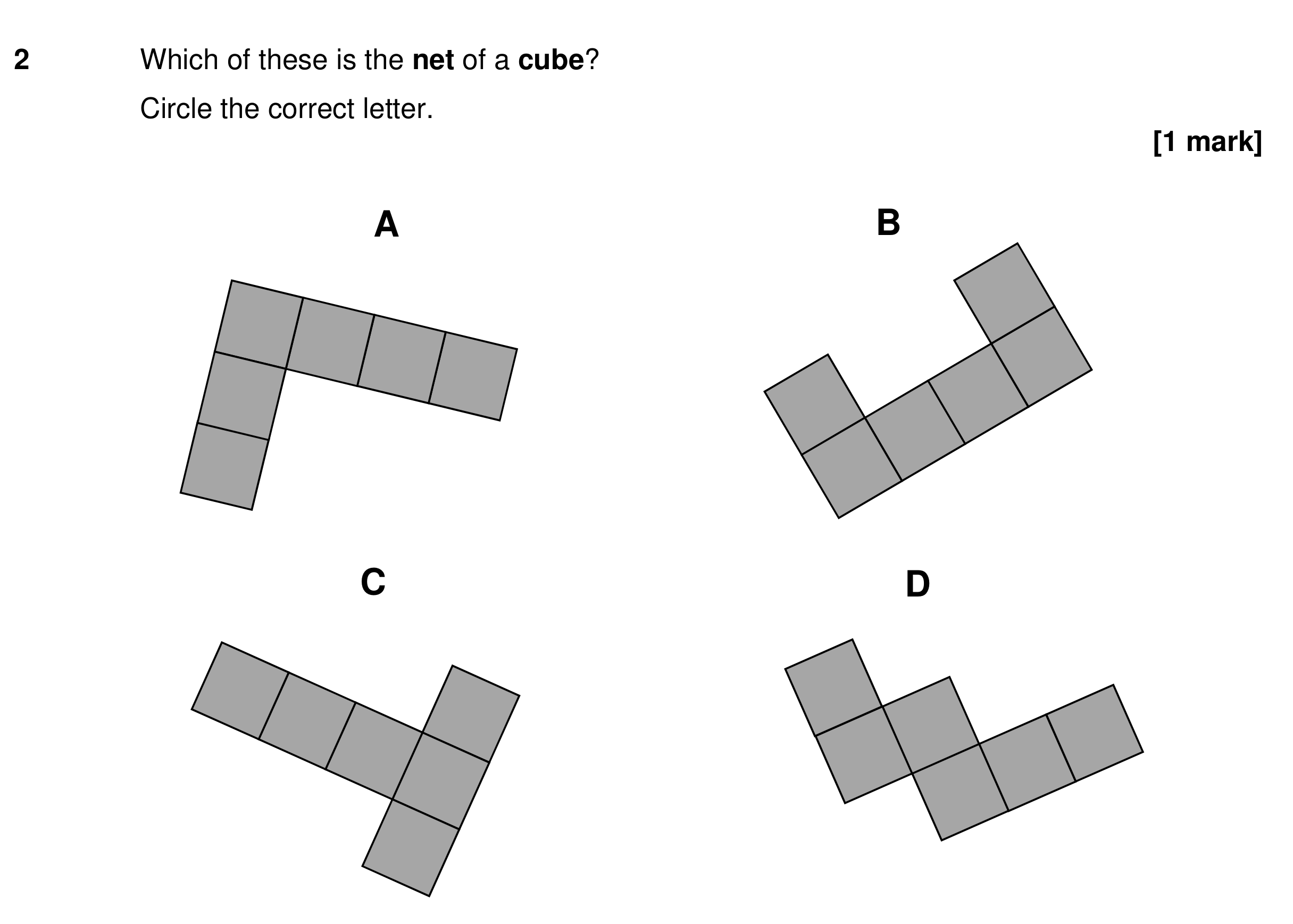 Question 2 — Nets — AQA GCSE Specimen