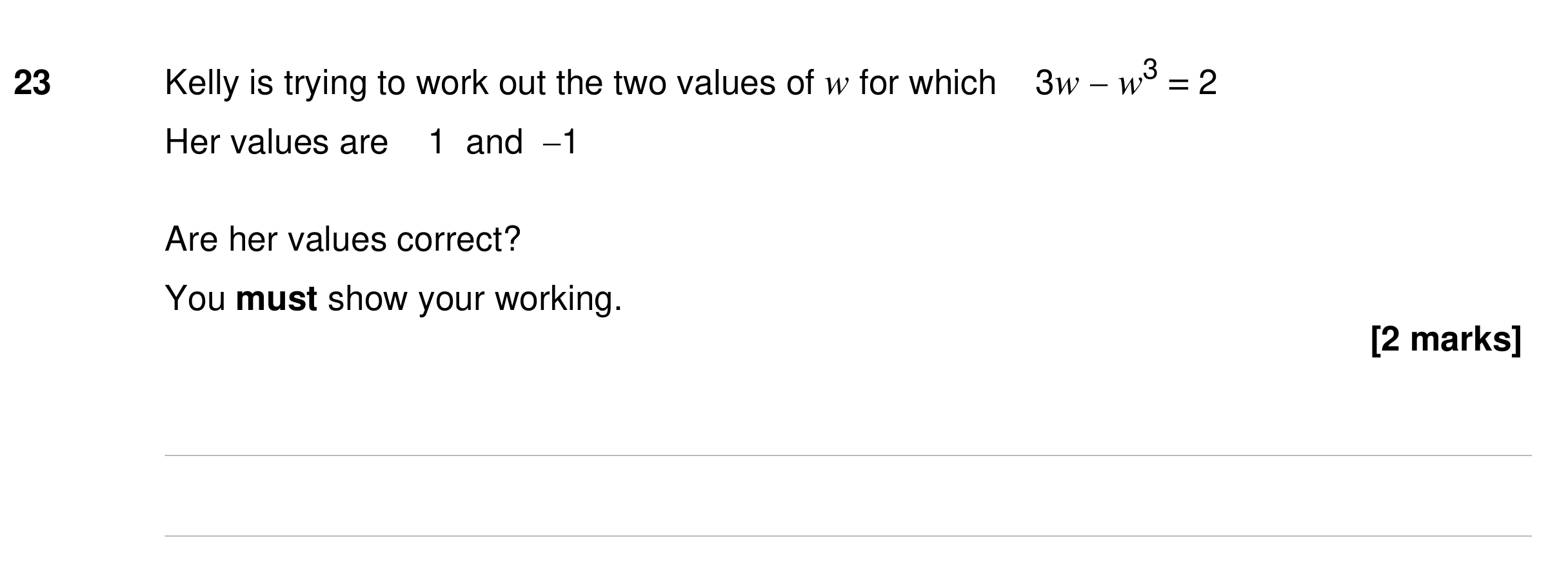 Question 23 — Formulae — AQA GCSE Specimen