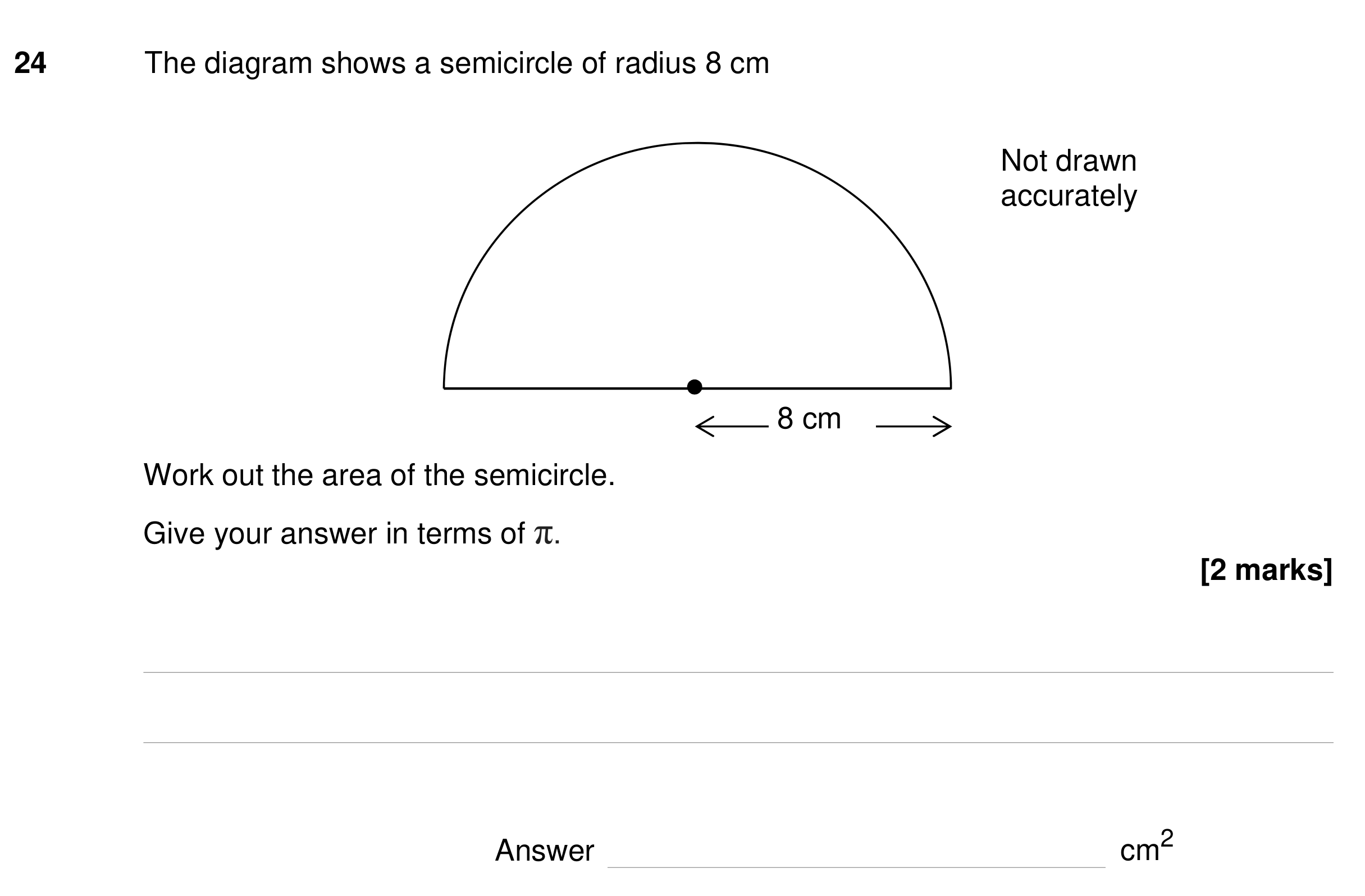 Question 24 — Perimeter and Area — AQA GCSE Specimen