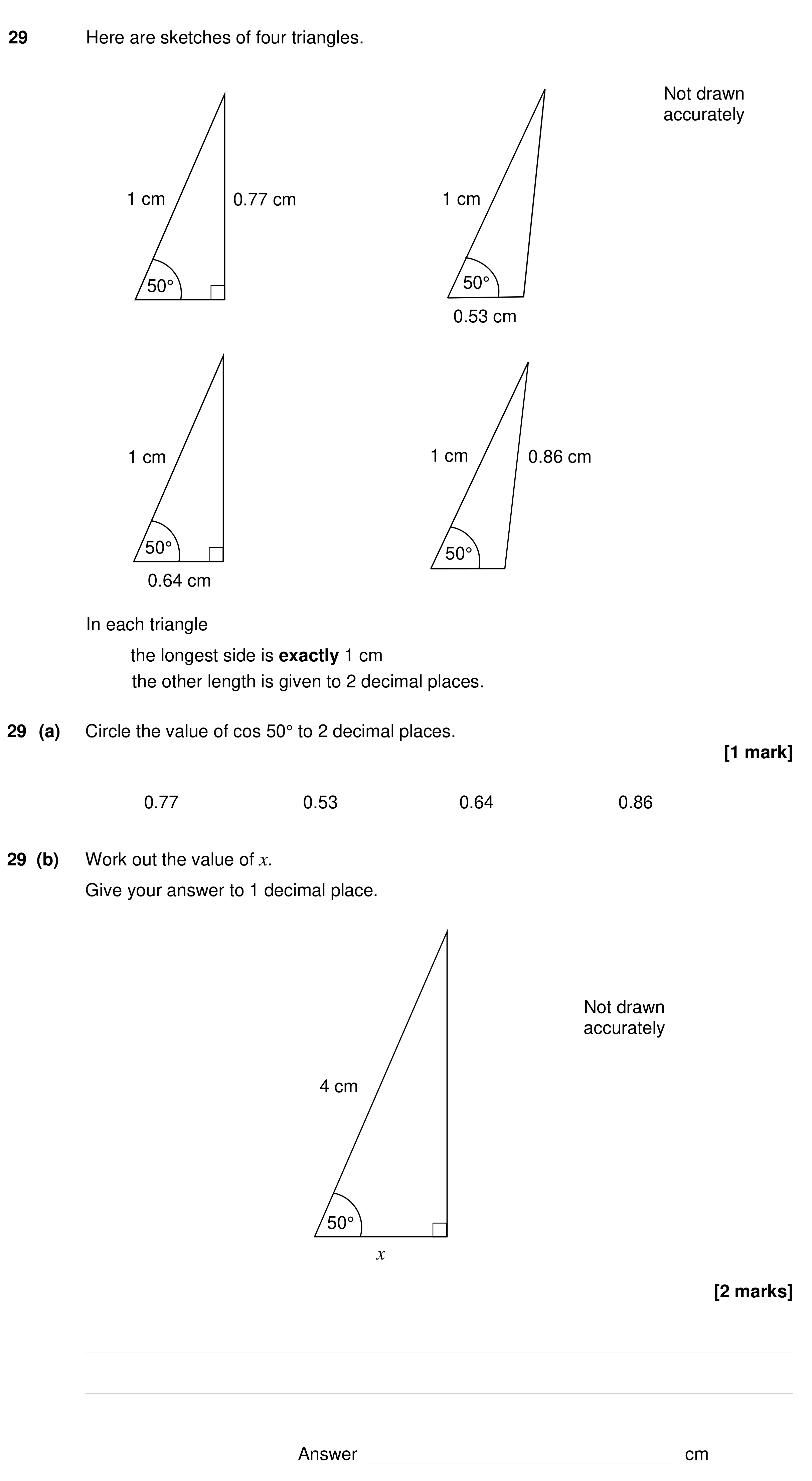 Question 29 — Trigonometry — AQA GCSE Specimen