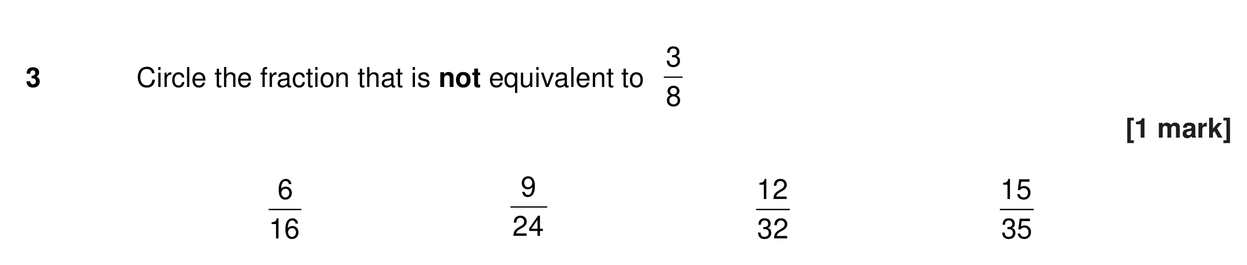 Question 3 — Fractions — AQA GCSE Specimen