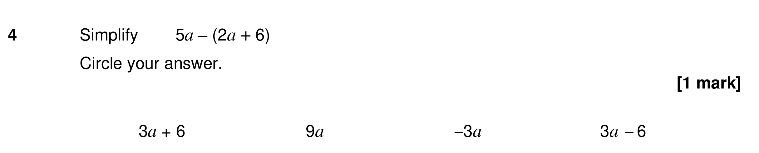 Question 4 — Factorise/Expand/Simplify — AQA GCSE Specimen