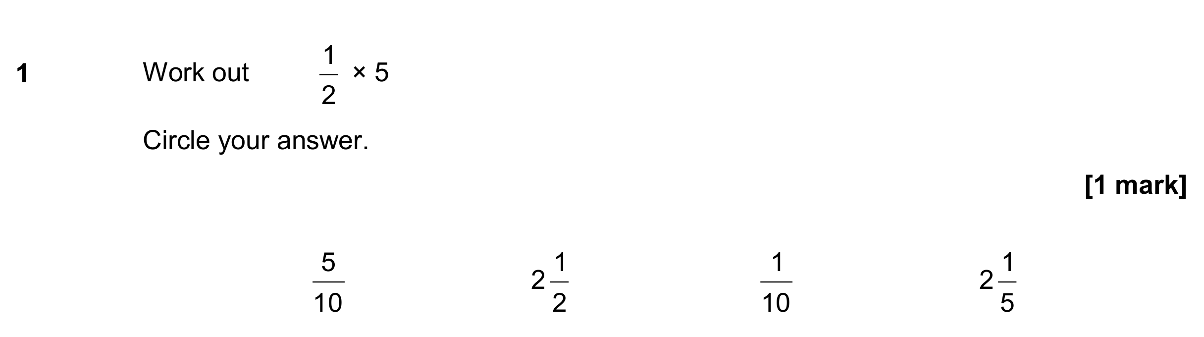 Question 1 — Fractions — AQA GCSE June 2018