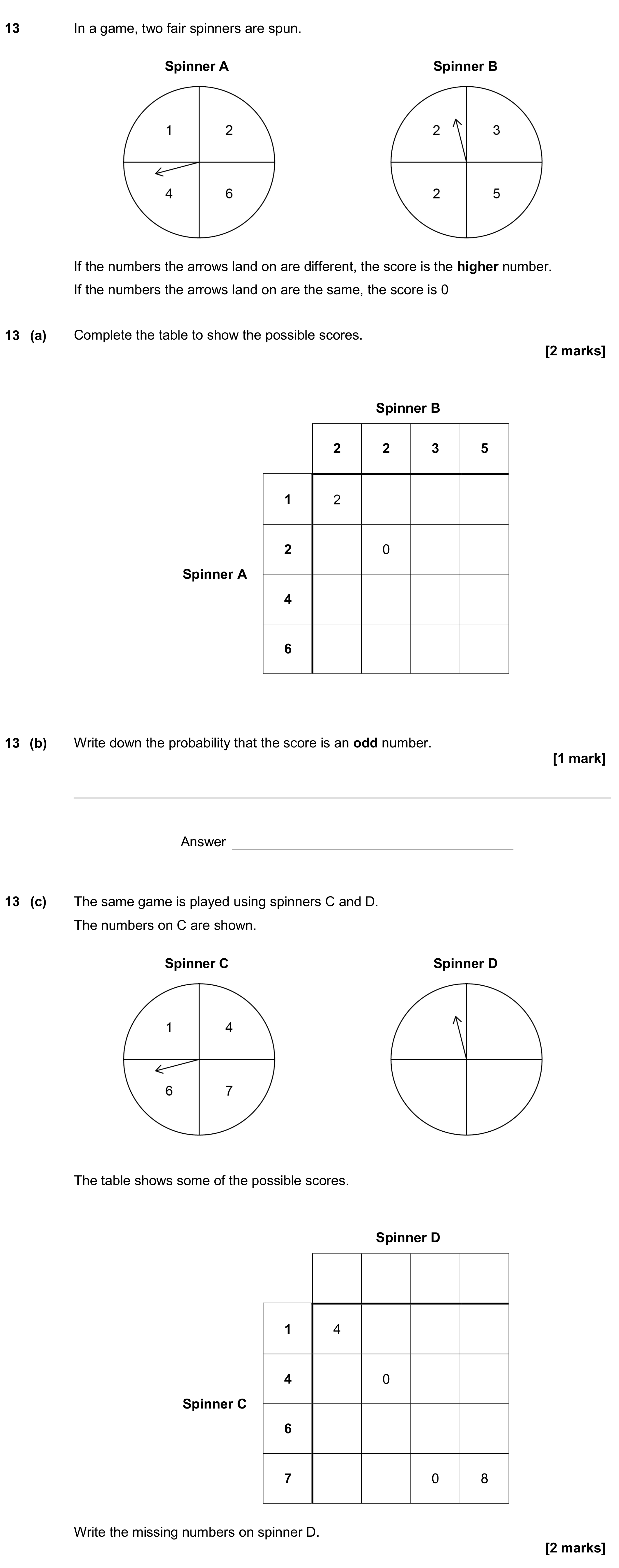 Question 13 — Probability — AQA GCSE June 2018