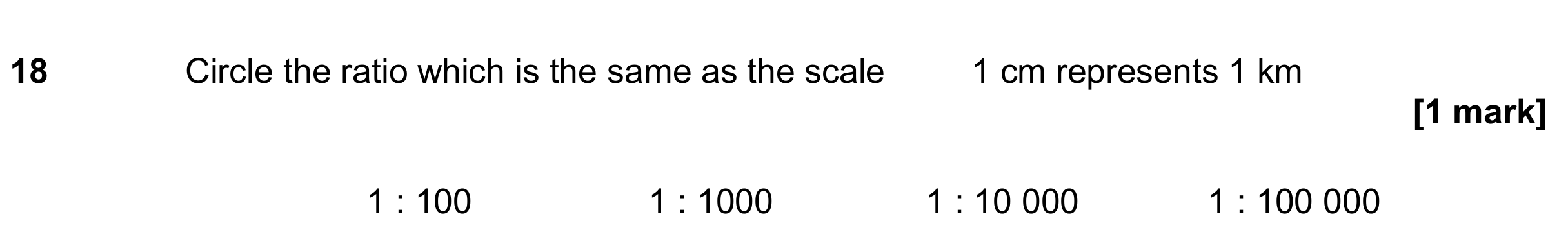 Question 18 — Unit Conversions, Ratios — AQA GCSE June 2018