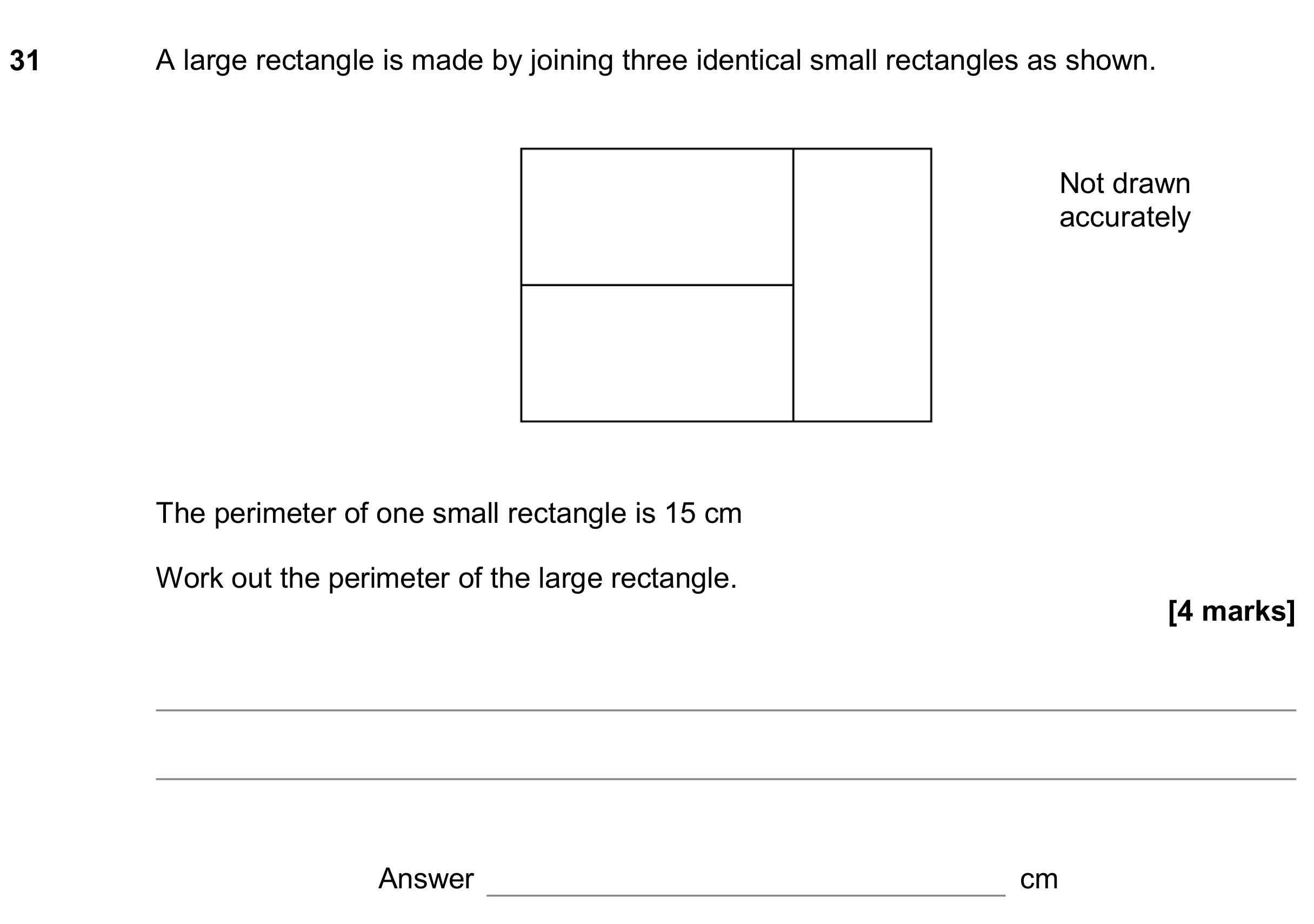 Question 31 — Perimeter and Area — AQA GCSE June 2018