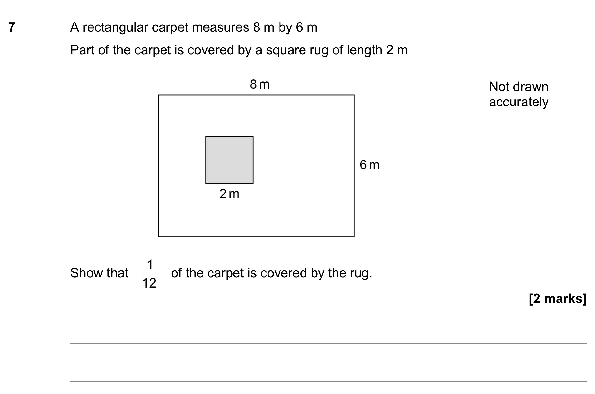 Question 7 — Perimeter and Area — AQA GCSE June 2018