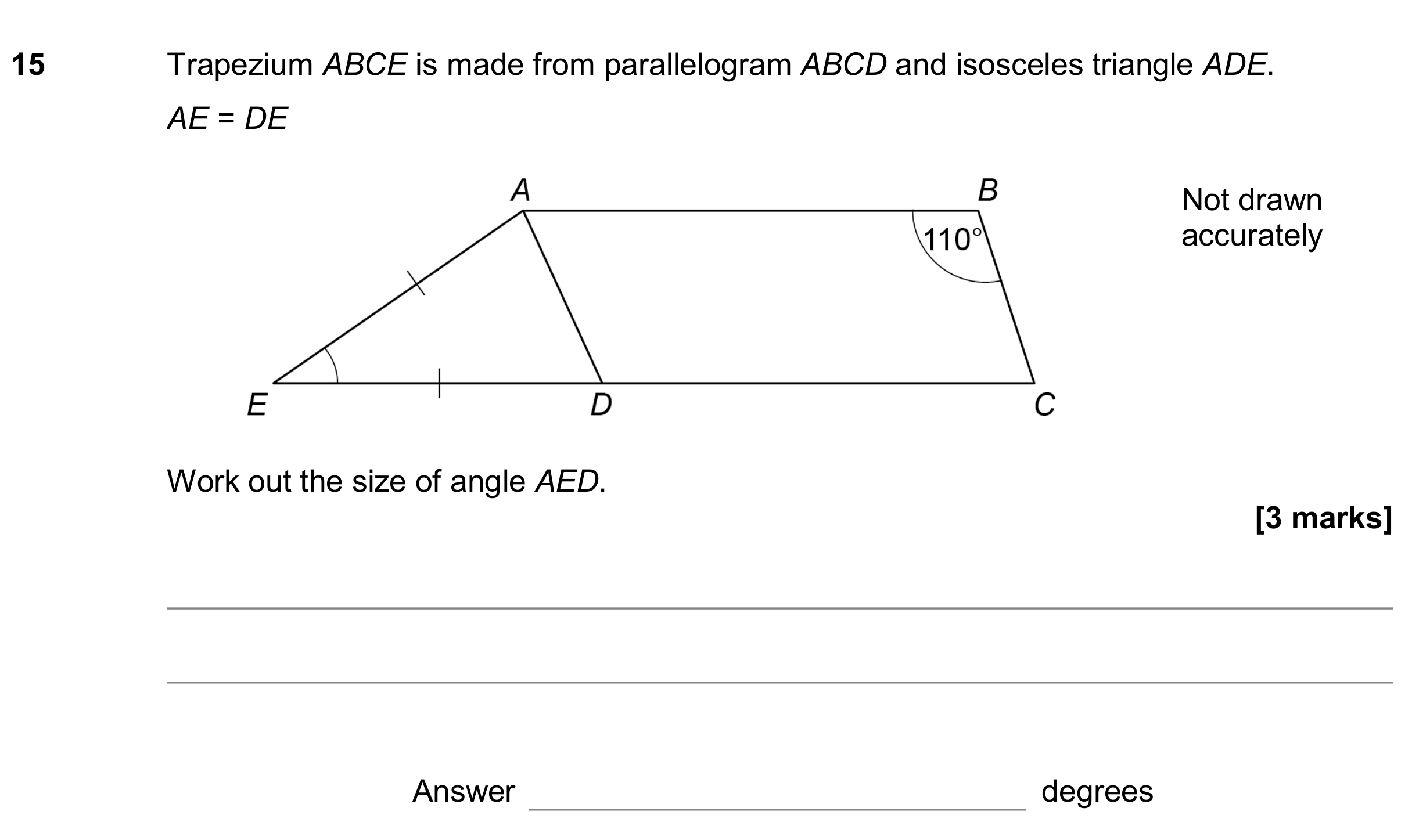 Question 15 — Angles — AQA GCSE November 2018
